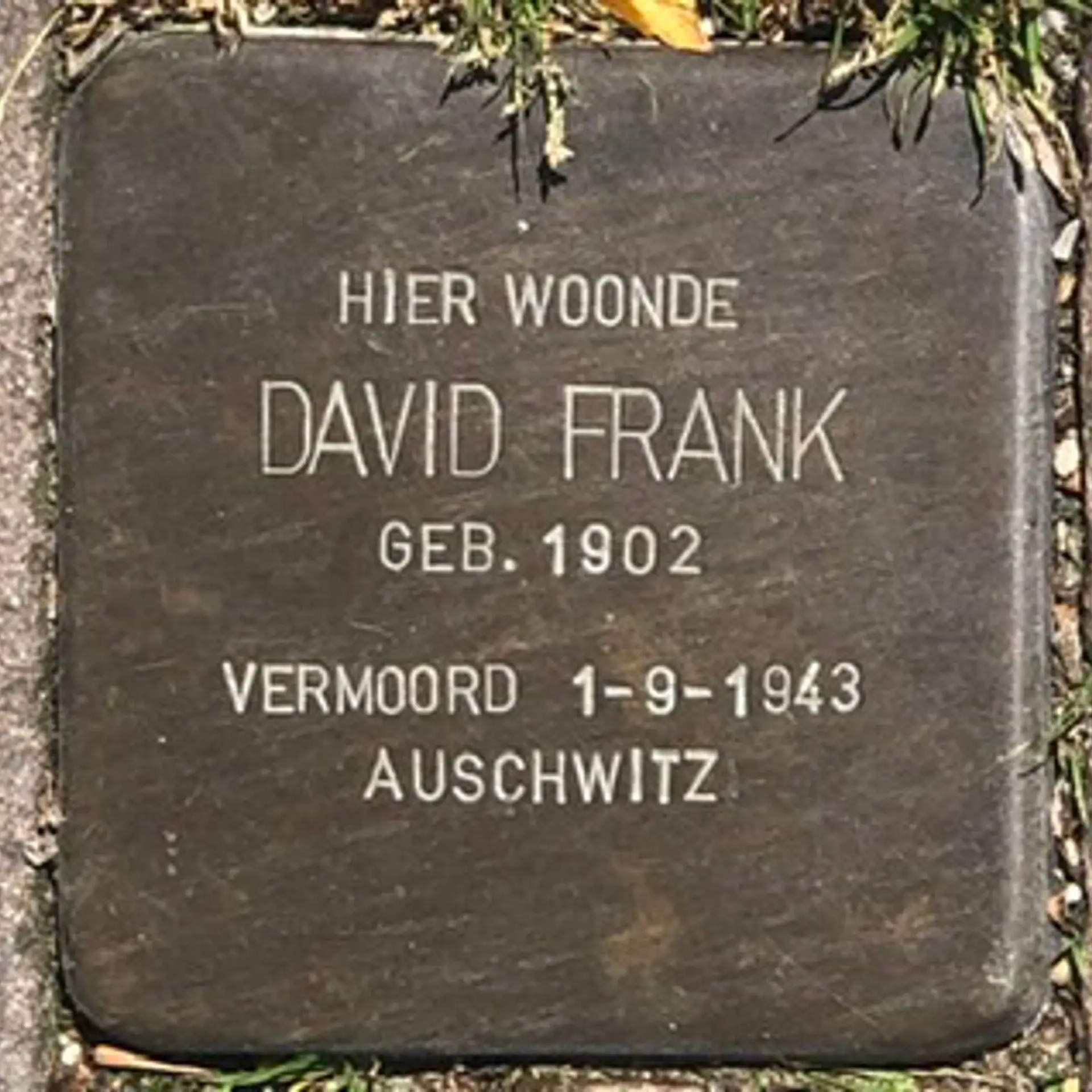 Struikelsteen voor David Frank