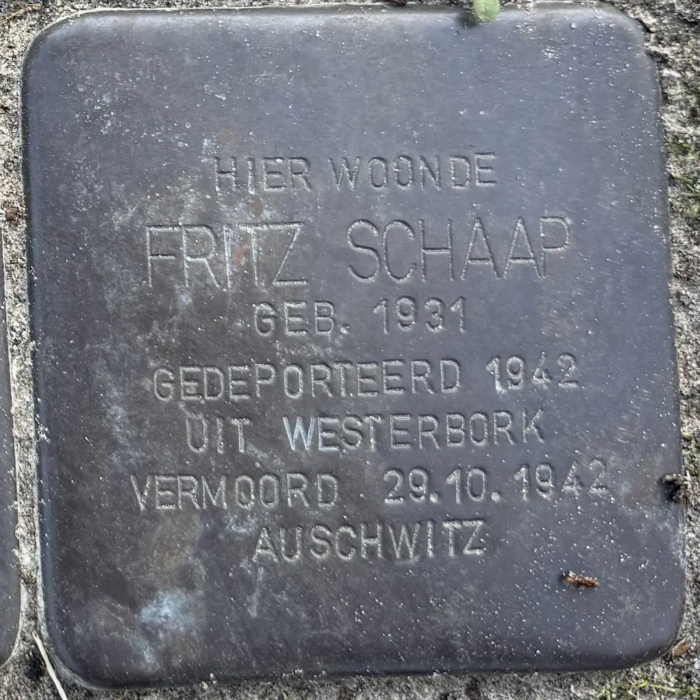 Struikelsteen voor Fritz Schaap