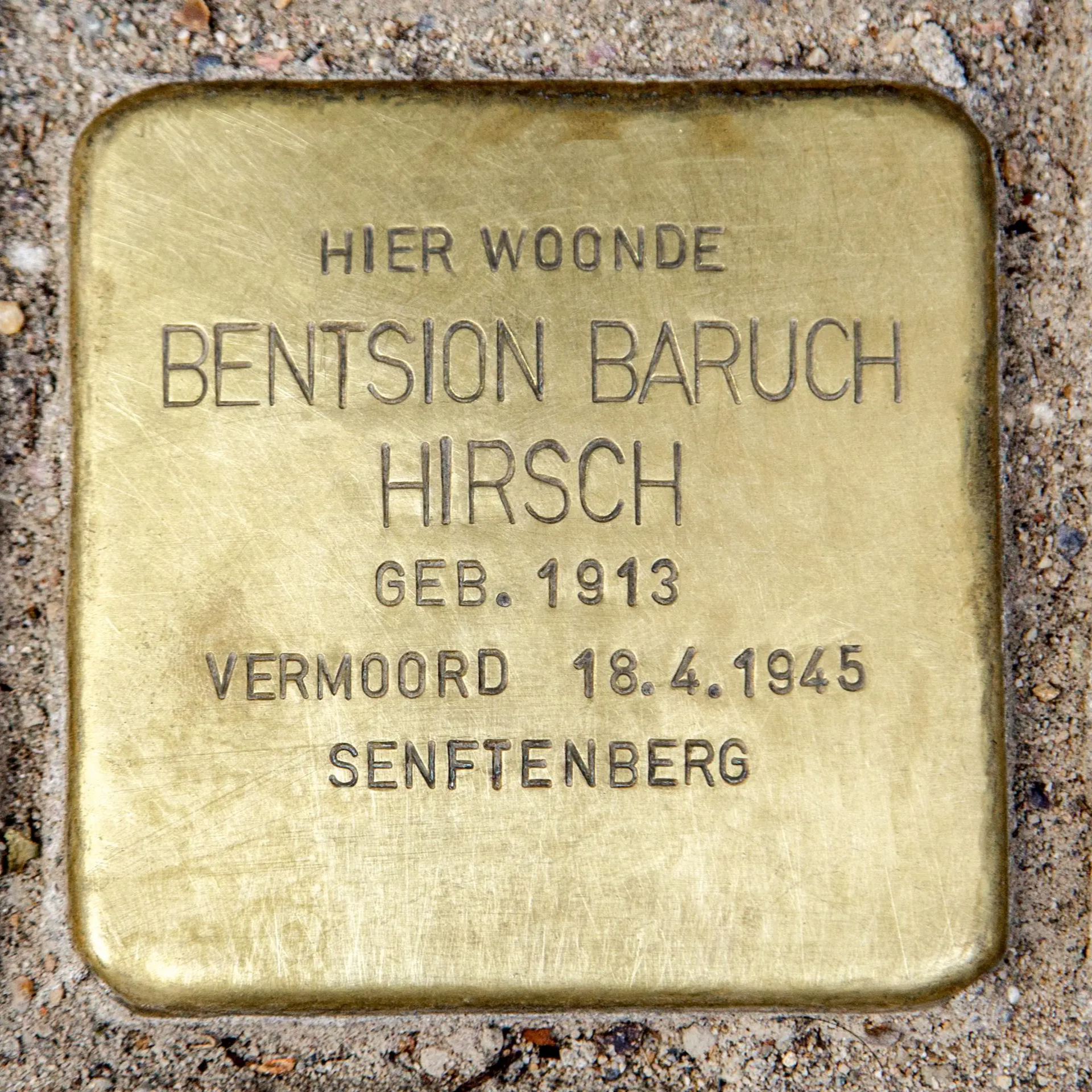Struikelsteen voor Bentsion Baruch Hirsch