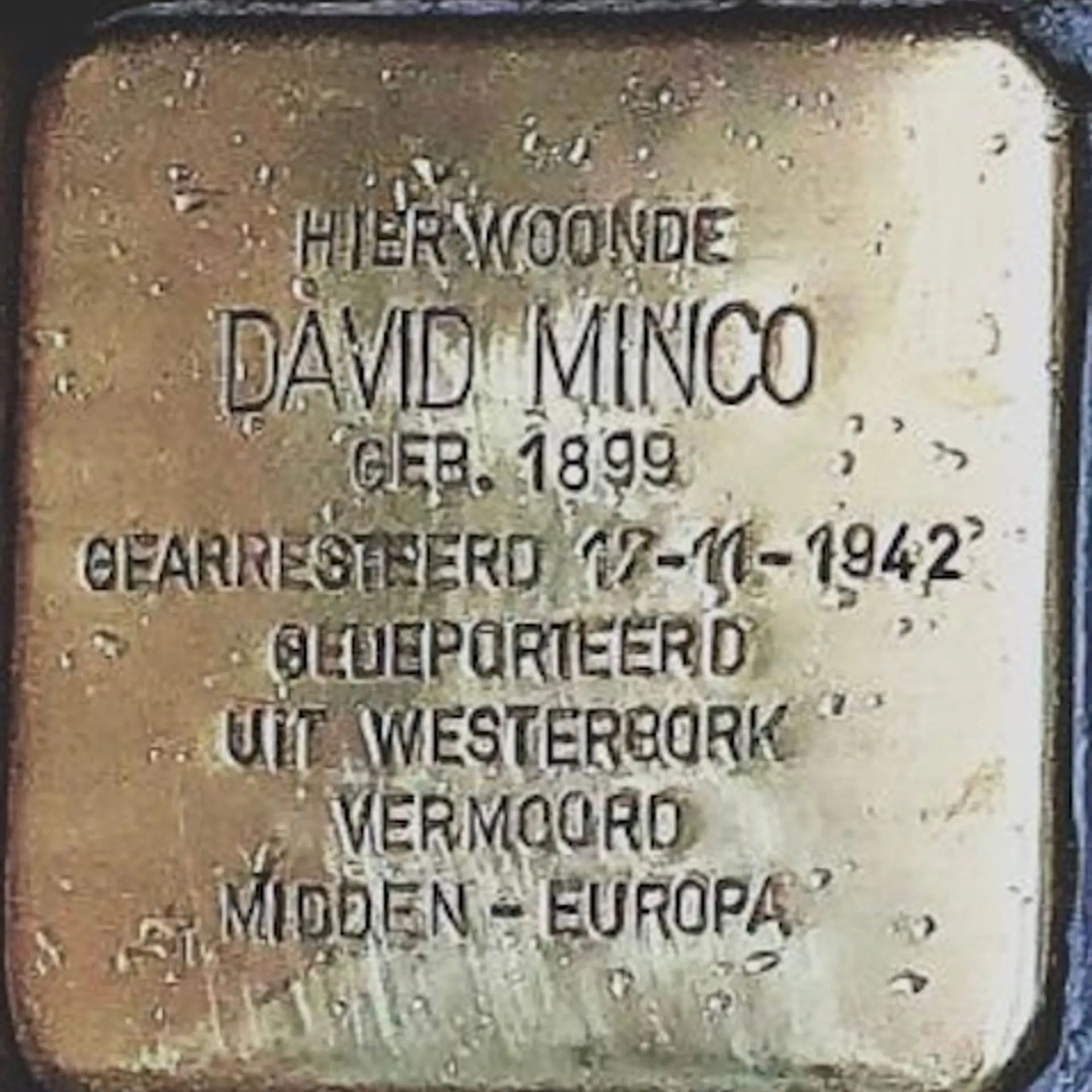 Struikelsteen voor David Minco
