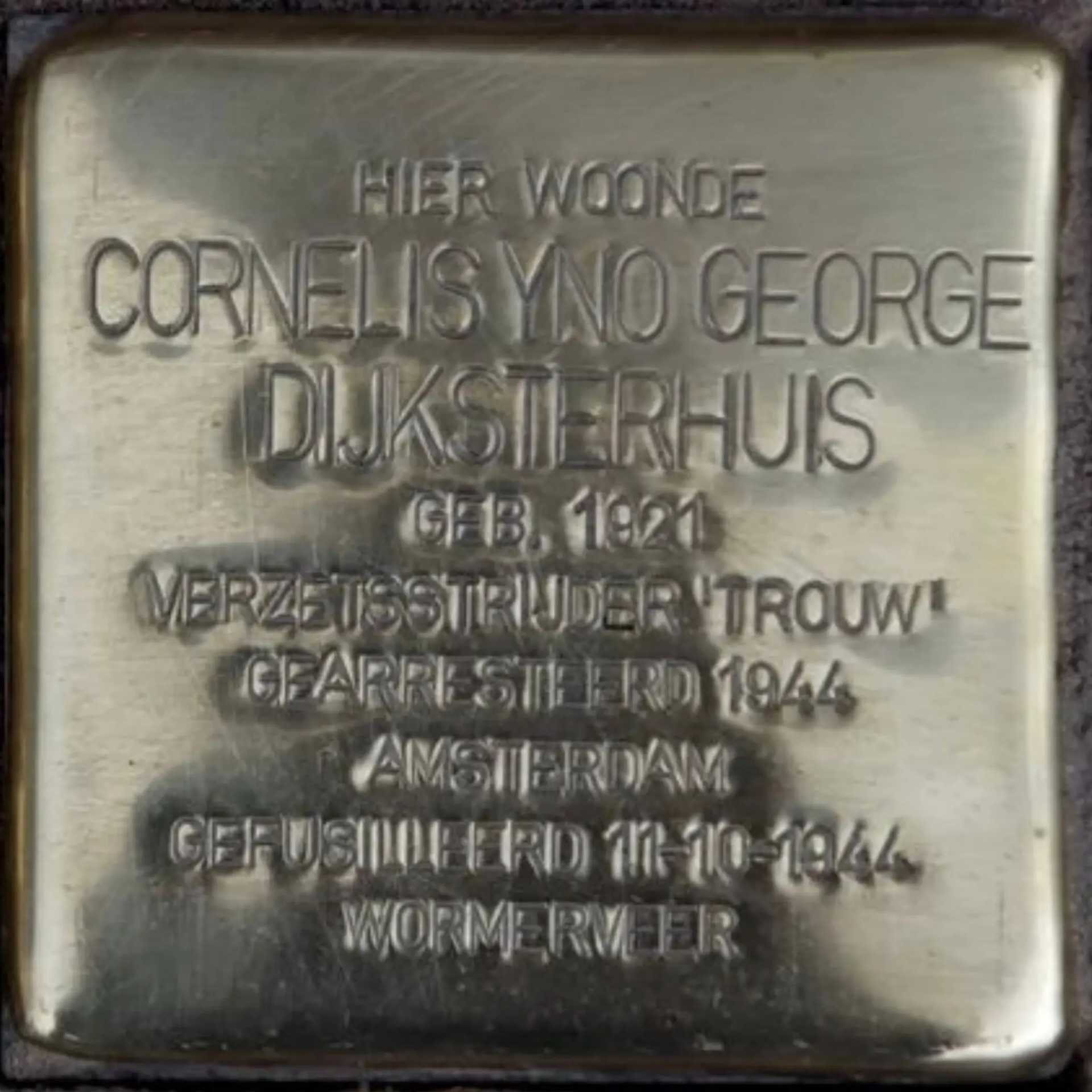 Struikelsteen voor Cornelis Yno George Dijksterhuis