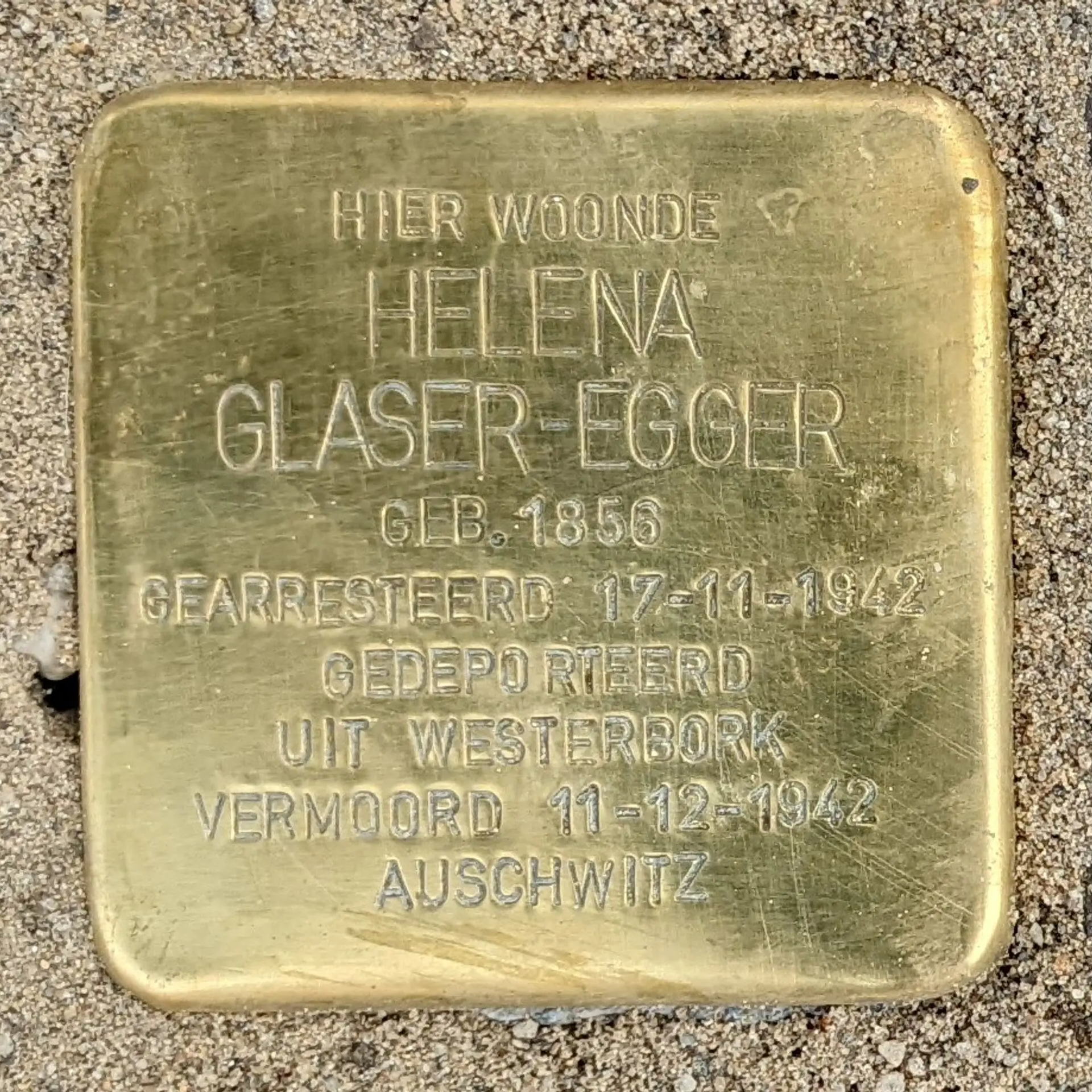 Struikelsteen voor Helena Glaser-Egger