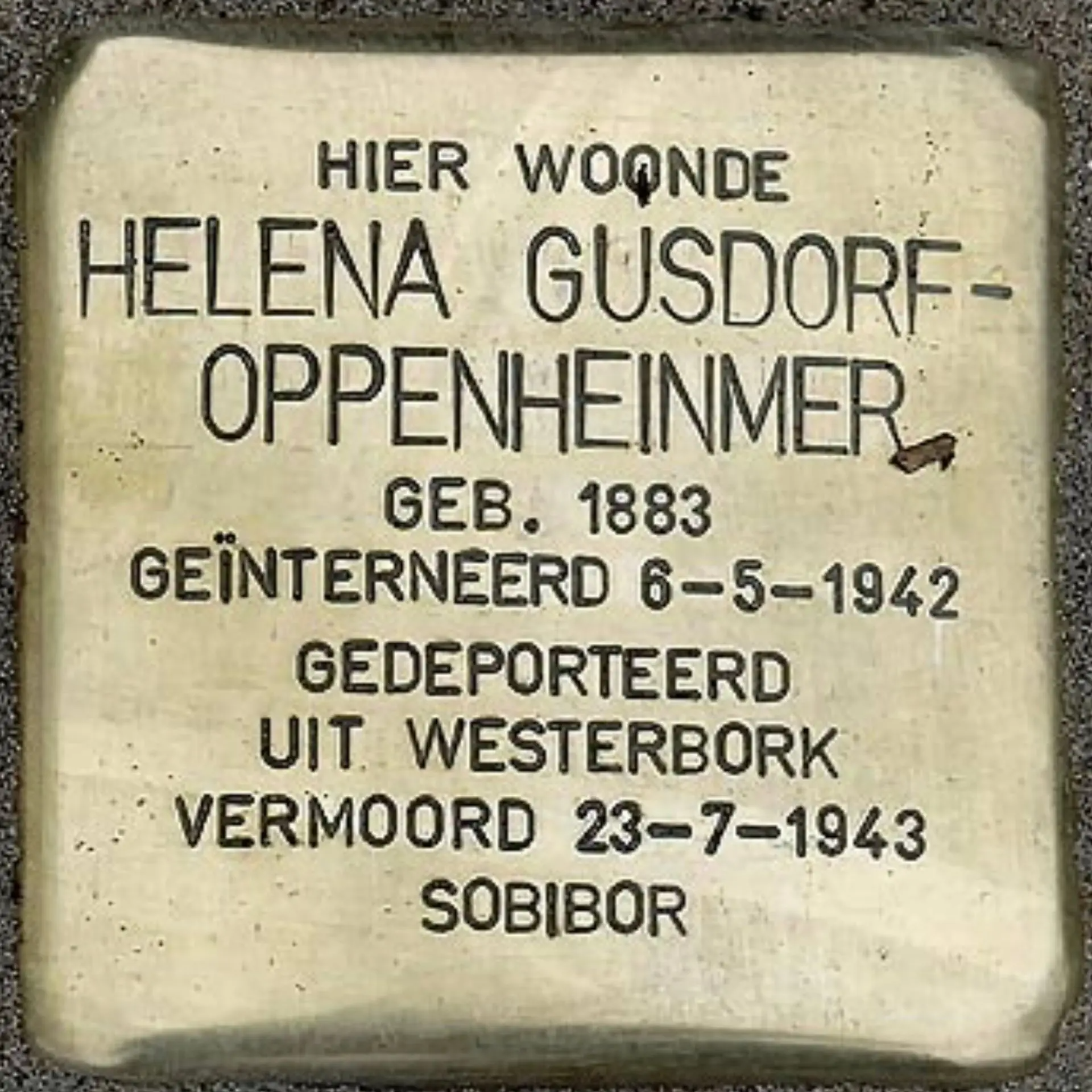 Struikelsteen voor Helena Gusdorf-Oppenheimer