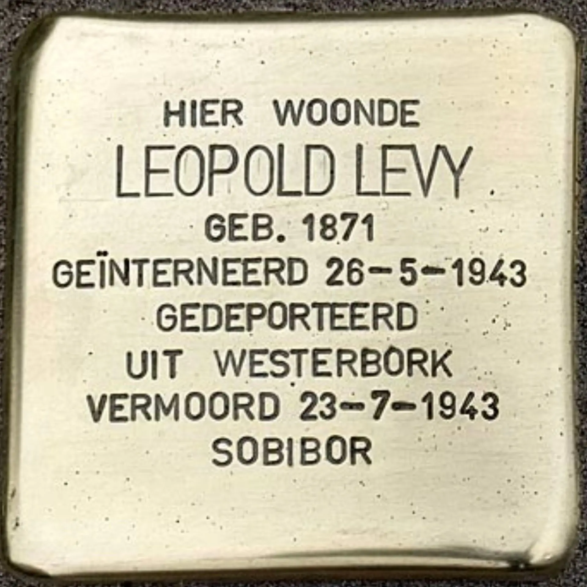 Struikelsteen voor Leopold Levy