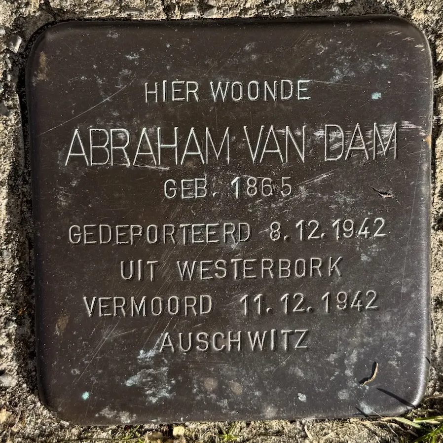 Struikelsteen voor Abraham van Dam