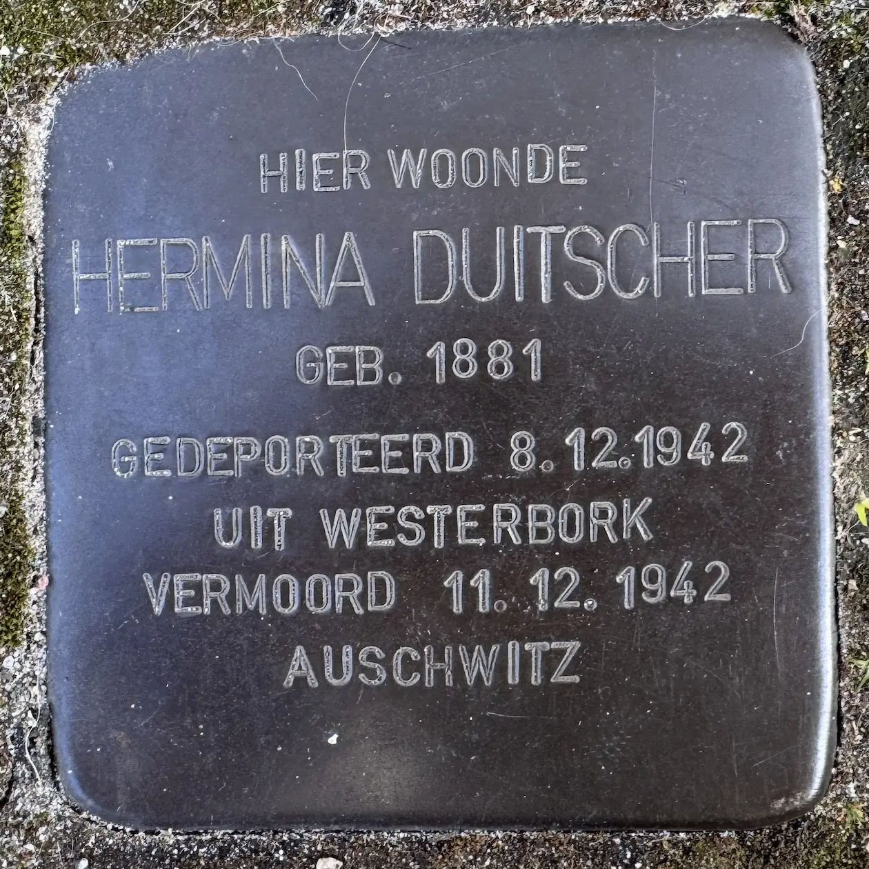 Struikelsteen voor Hermina Duitscher