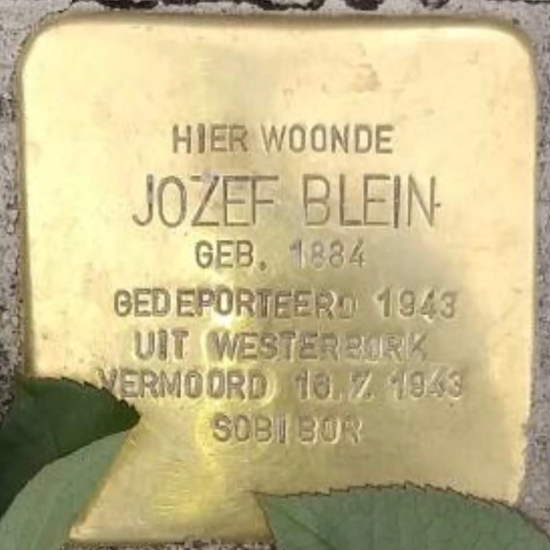 Struikelsteen voor Jozef Blein