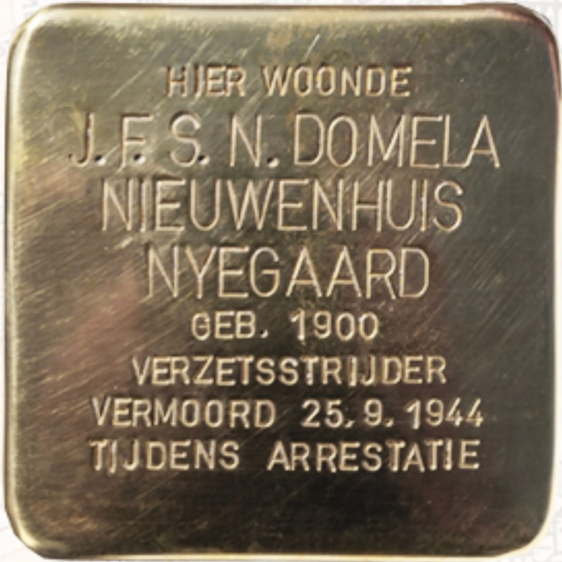 Struikelsteen voor Jakob Ferdinand Sijpko Domela Nieuwenhuis Nijegaard