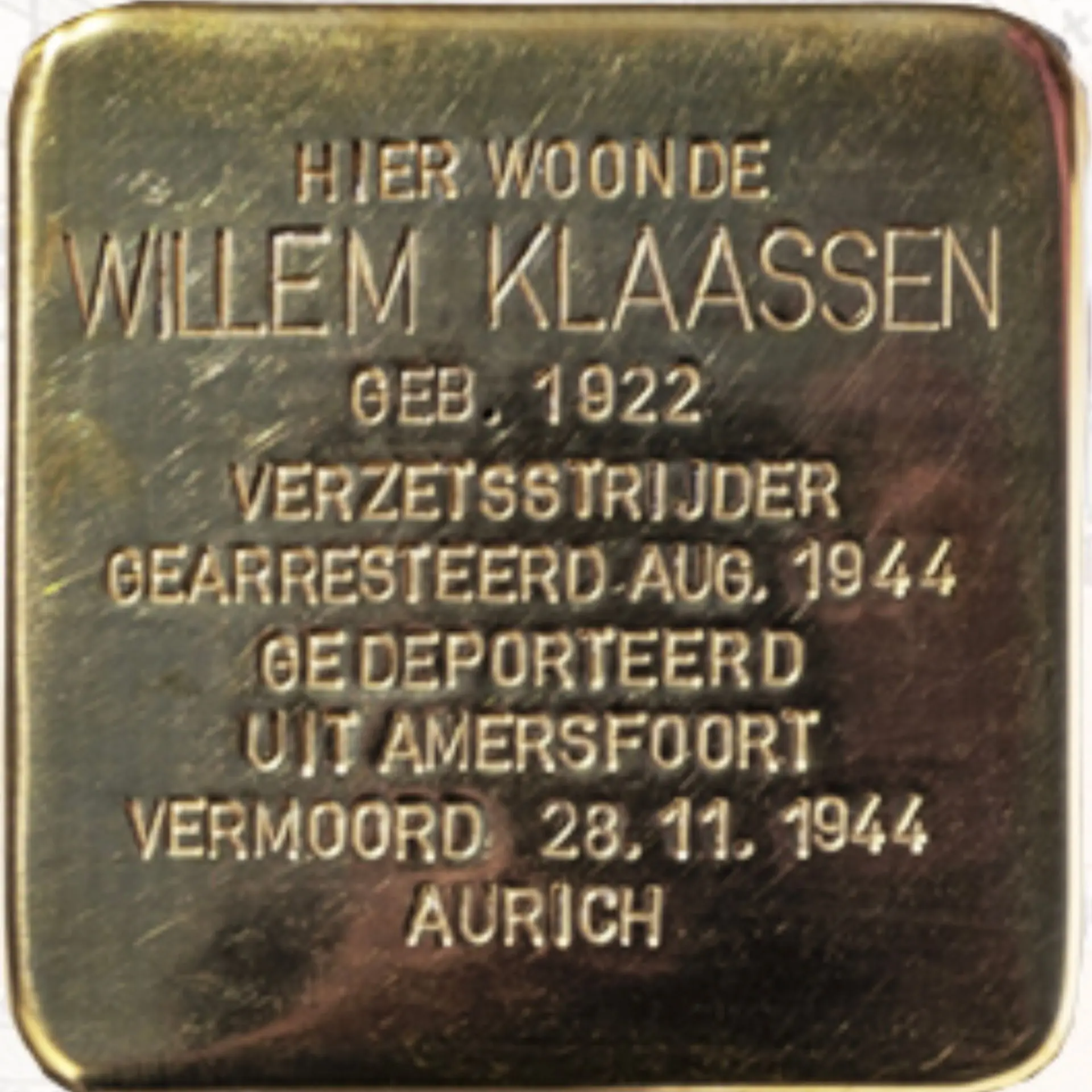 Struikelsteen voor Willem Klaassen