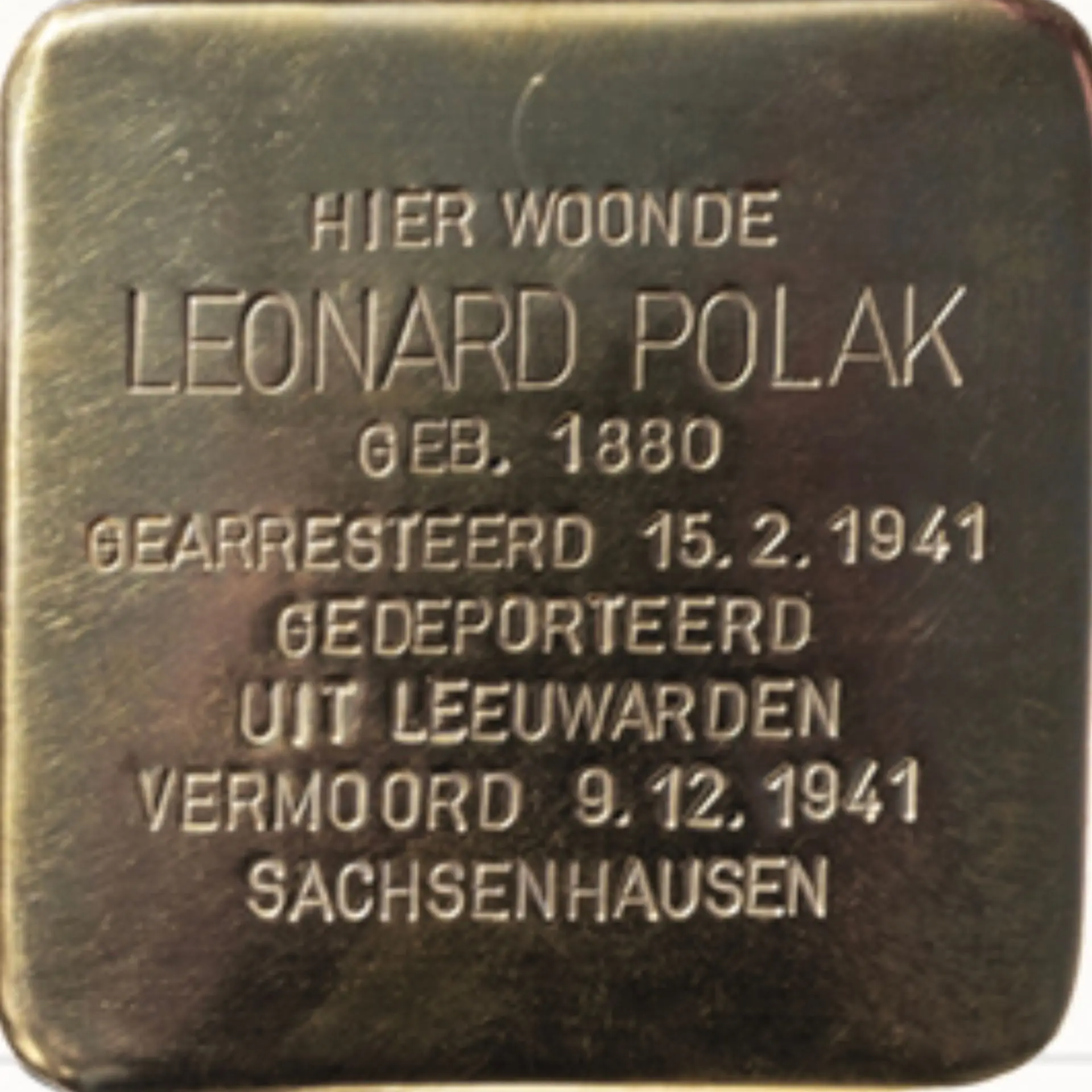 Struikelsteen voor Leonard Polak