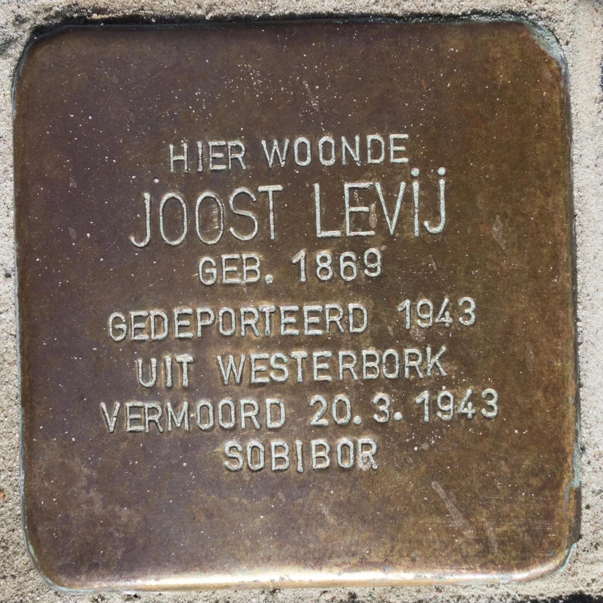 Struikelsteen voor Joost Levij