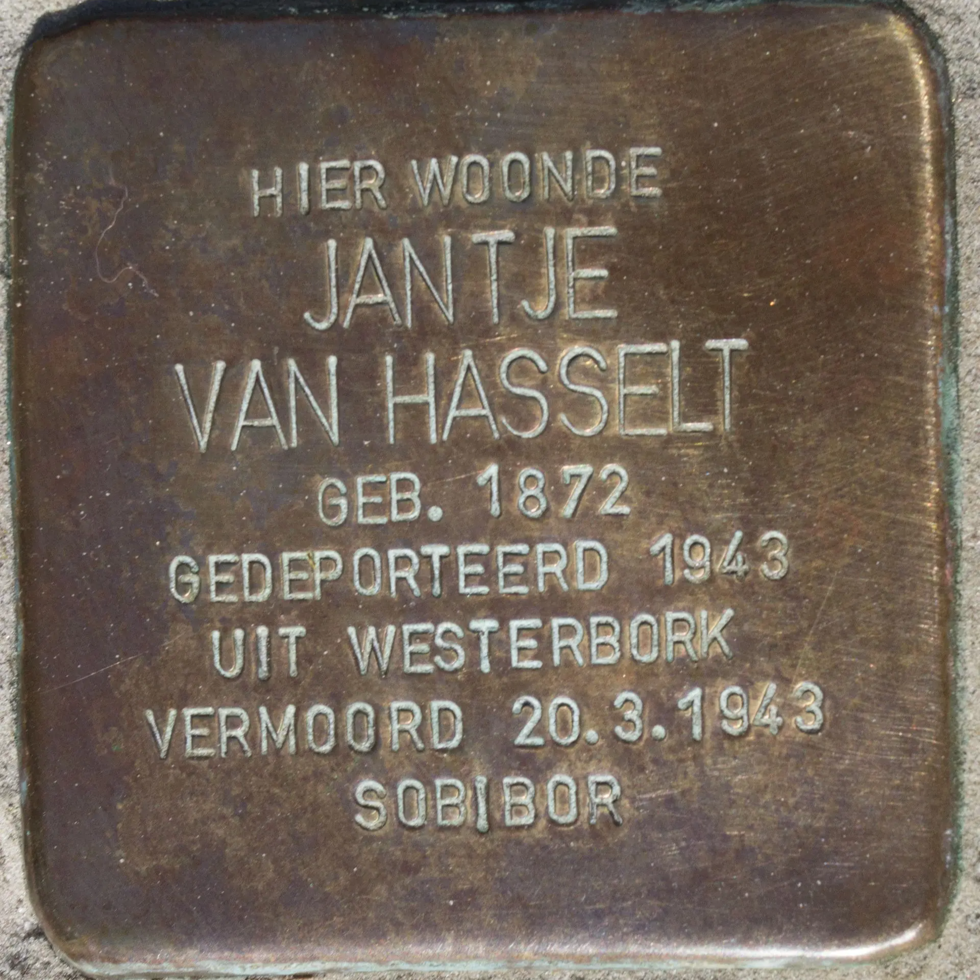 Struikelsteen voor Jantje van Hasselt
