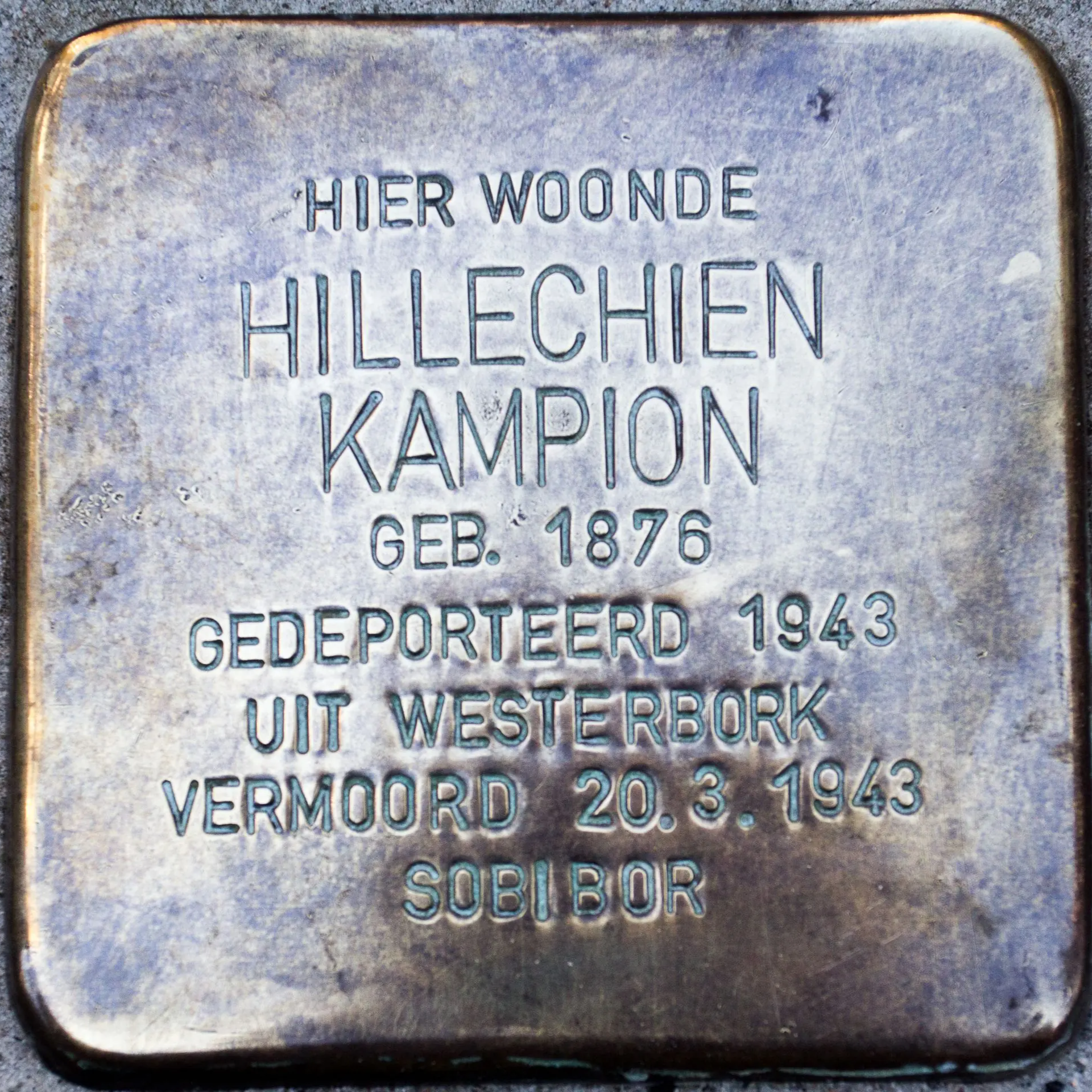 Struikelsteen voor Hillechien Kampion