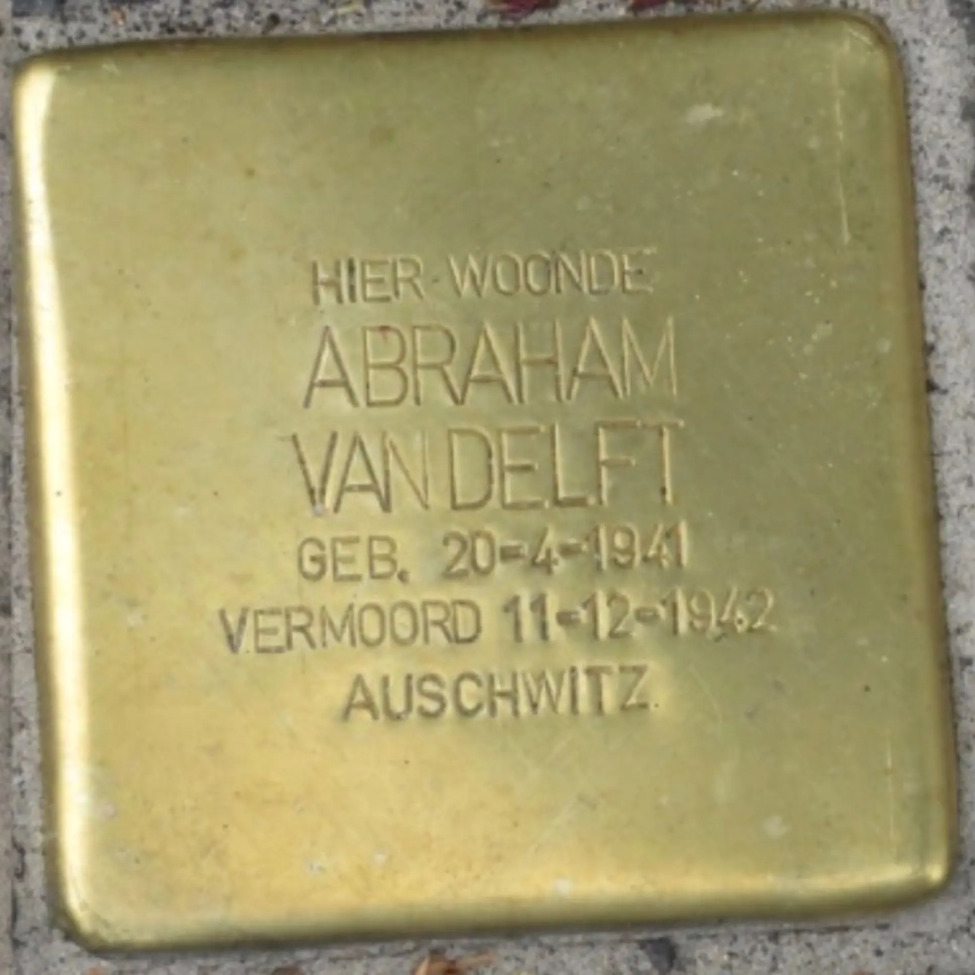 Struikelsteen voor Abraham van Delft