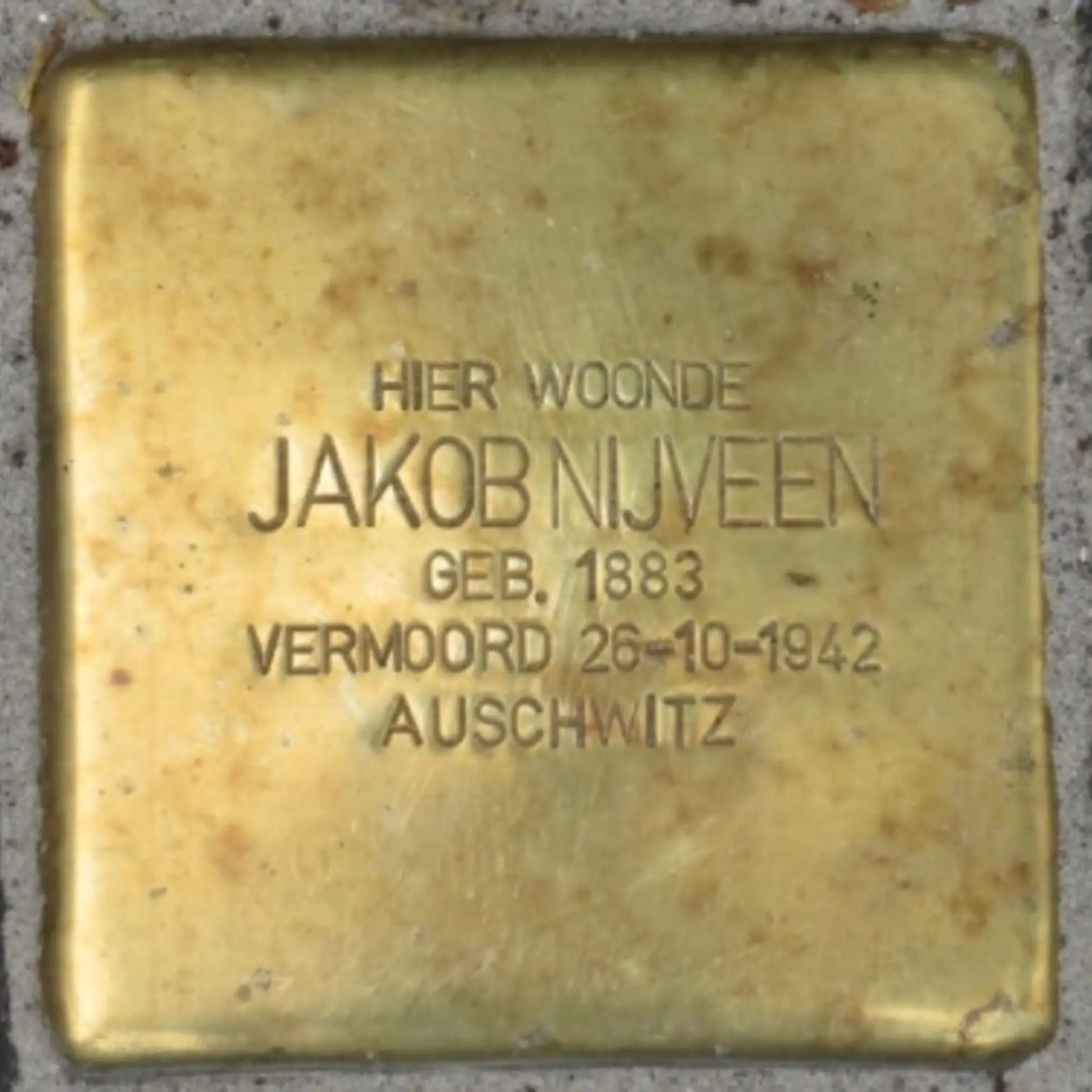 Struikelsteen voor Jakob Nijveen