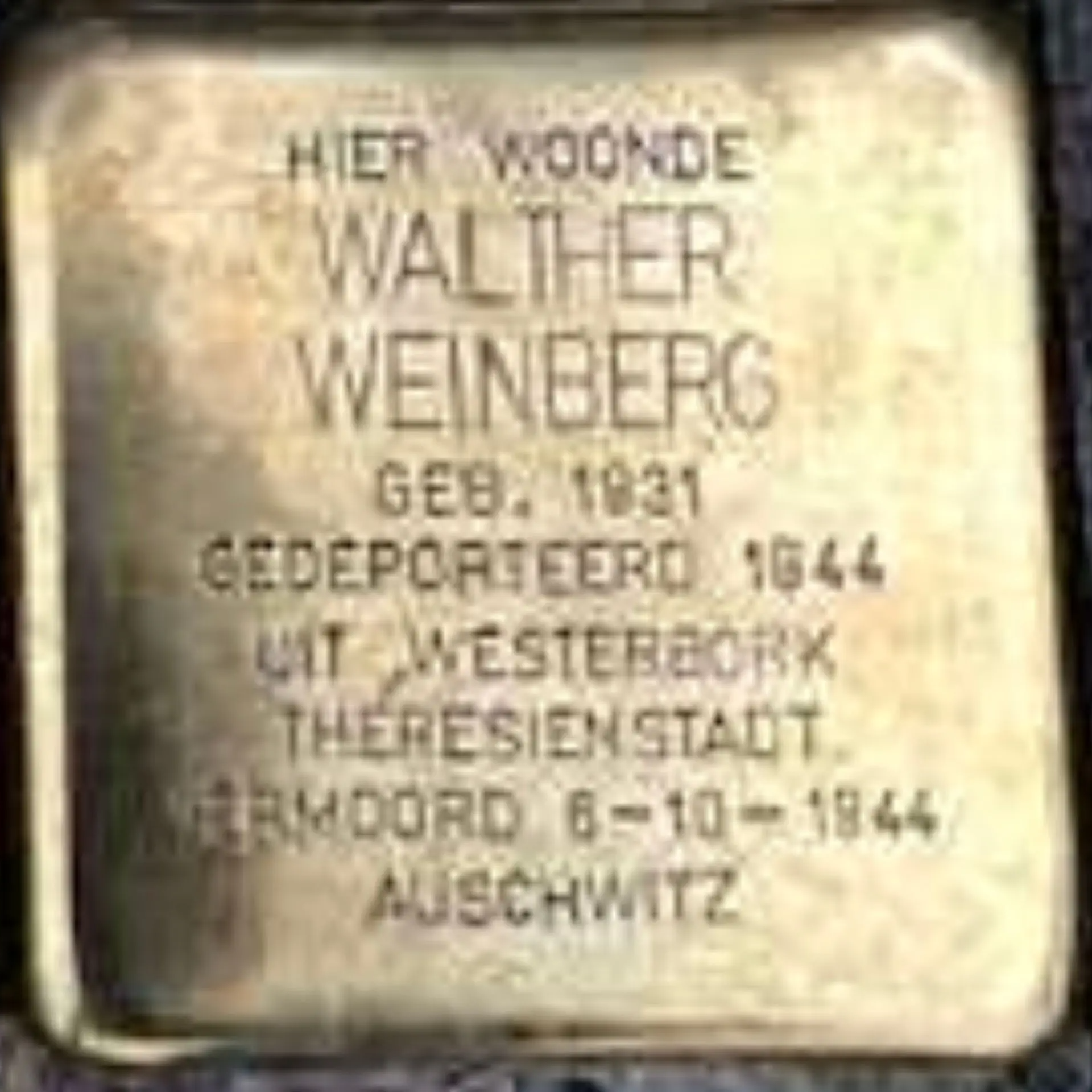 Struikelsteen voor Walter Weinberg