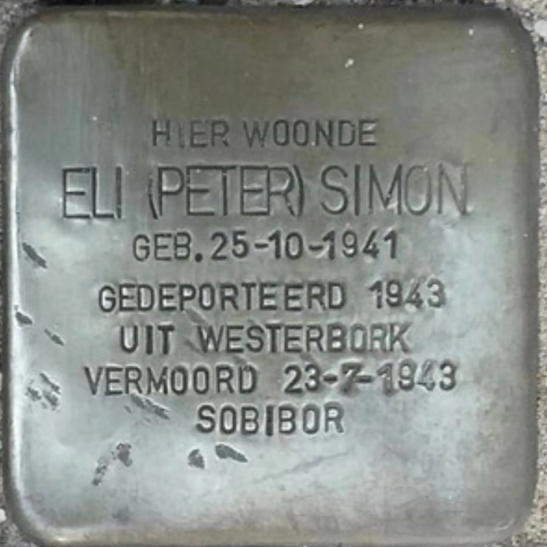 Struikelsteen voor Eli Simon