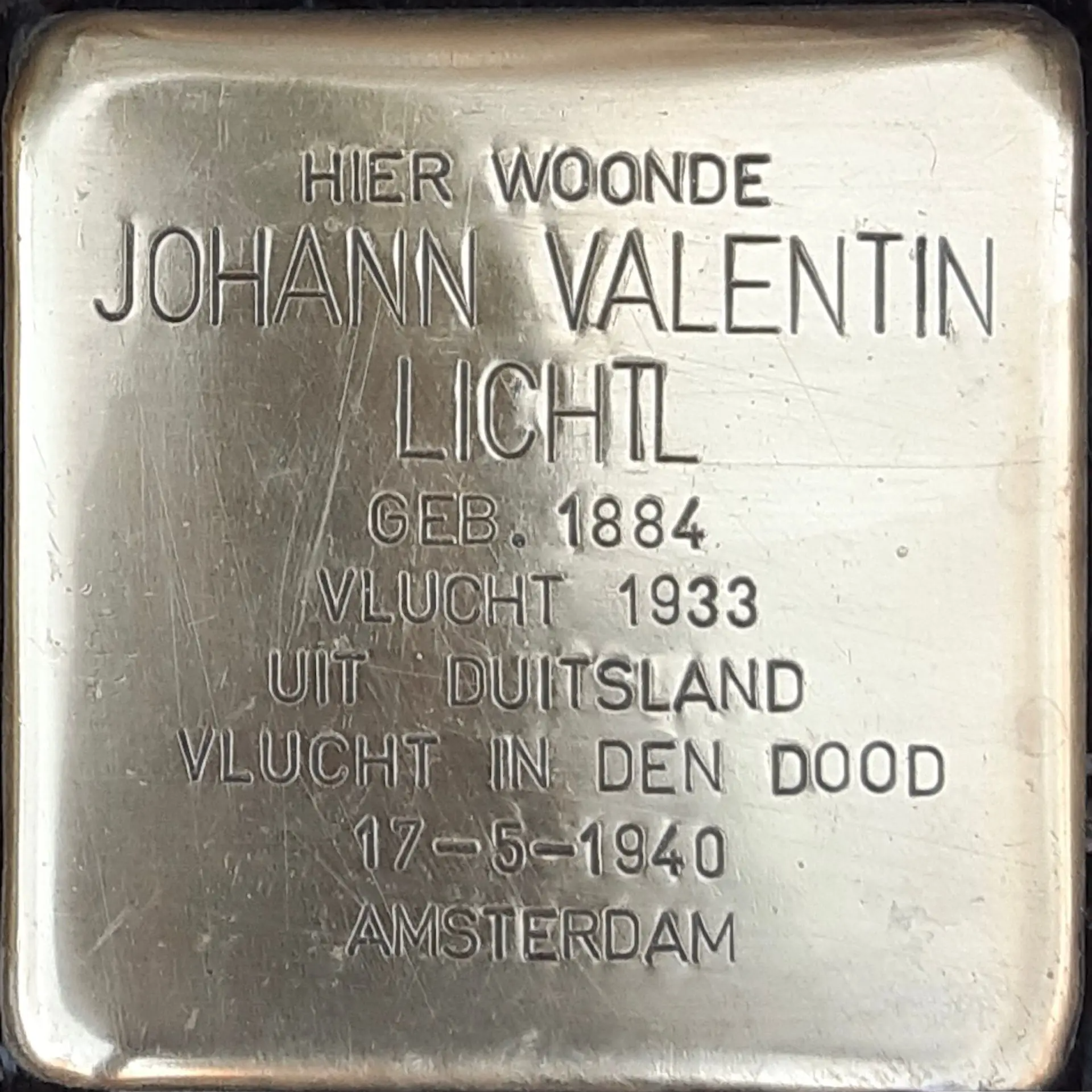 Struikelsteen voor Johann Valentin Lichtl
