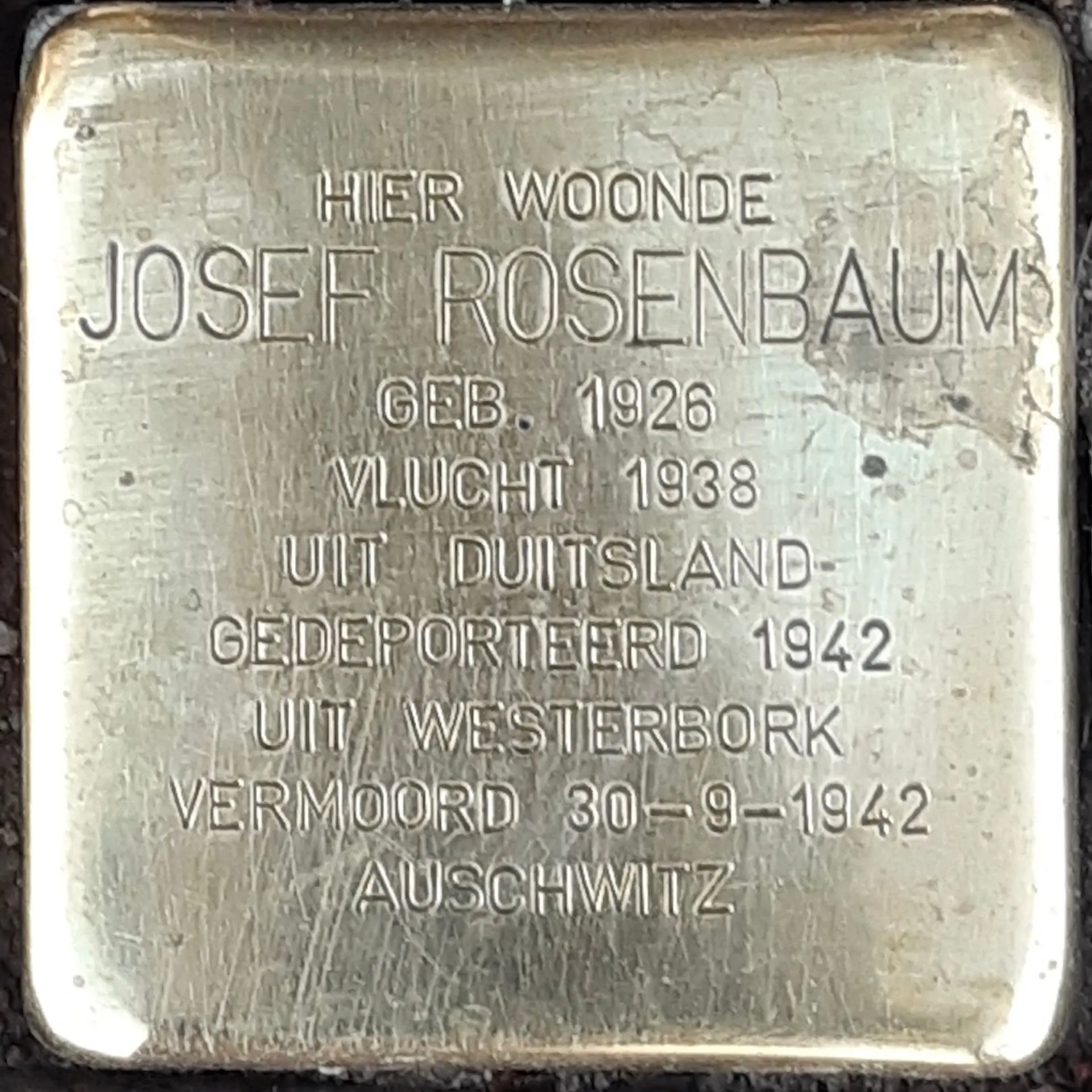 Struikelsteen voor Josef Rosenbaum