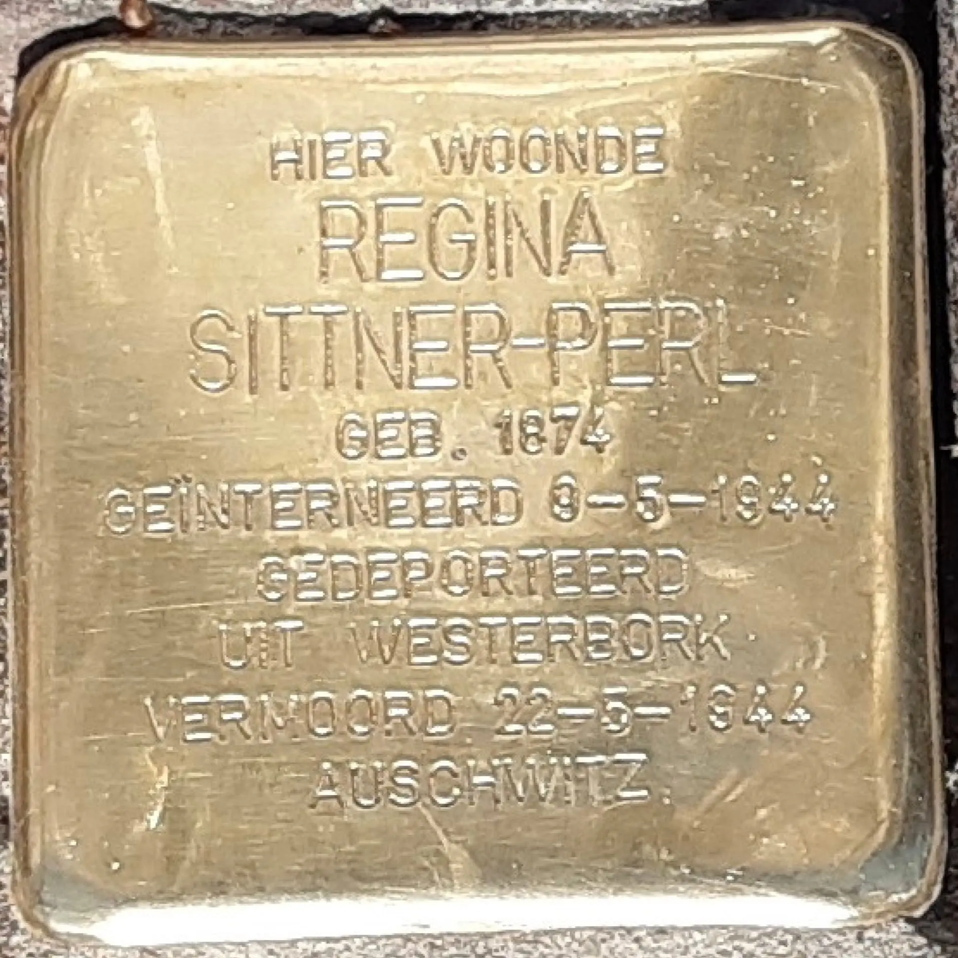 Struikelsteen voor Regina Sittner-Perl