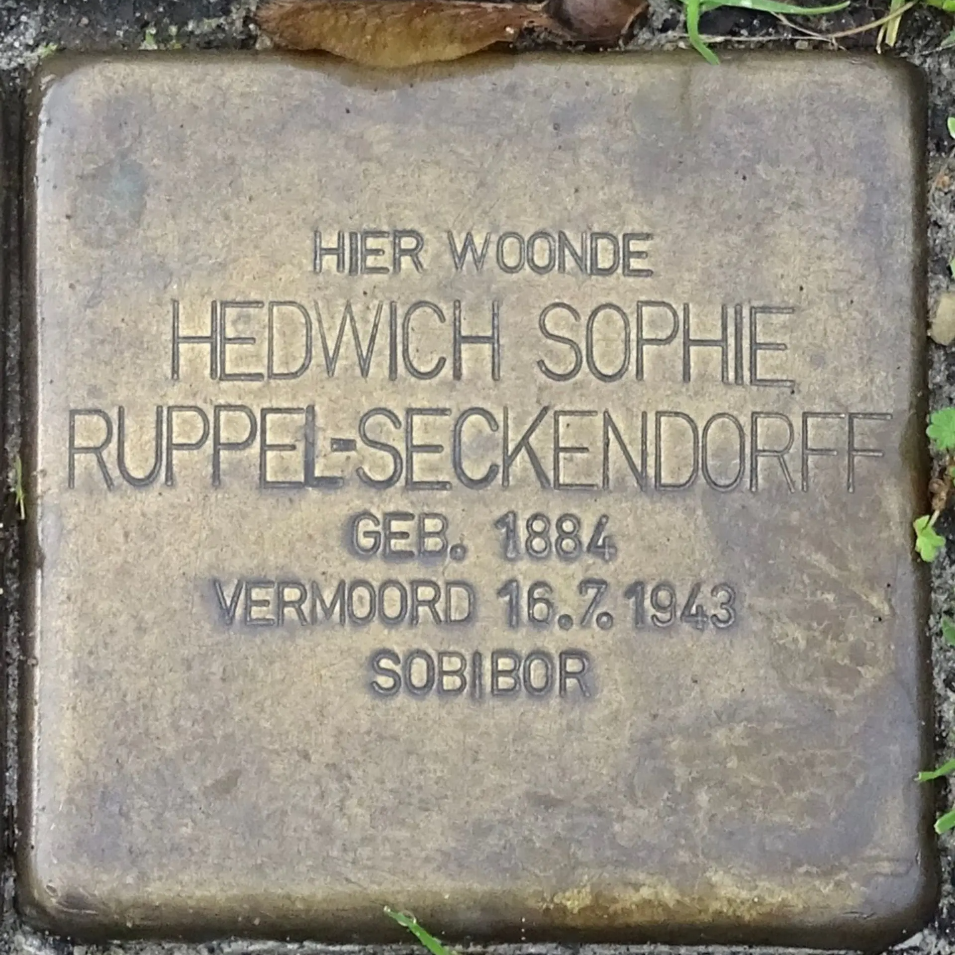 Struikelsteen voor Hedwich Sofie Ruppel-Seckendorff