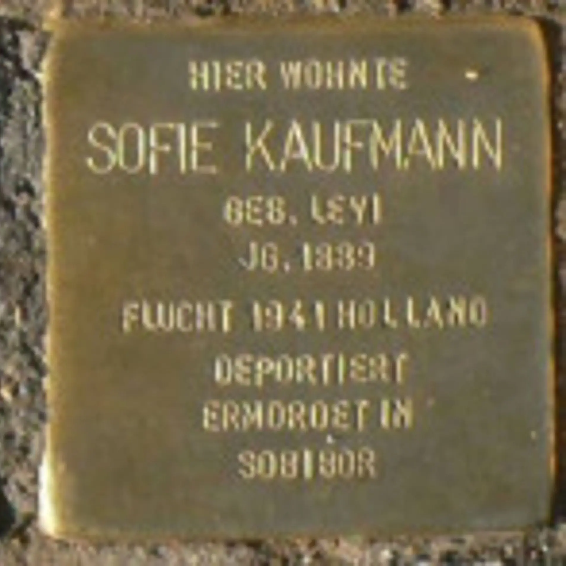 Struikelsteen voor Sofie Kaufmann-Levi