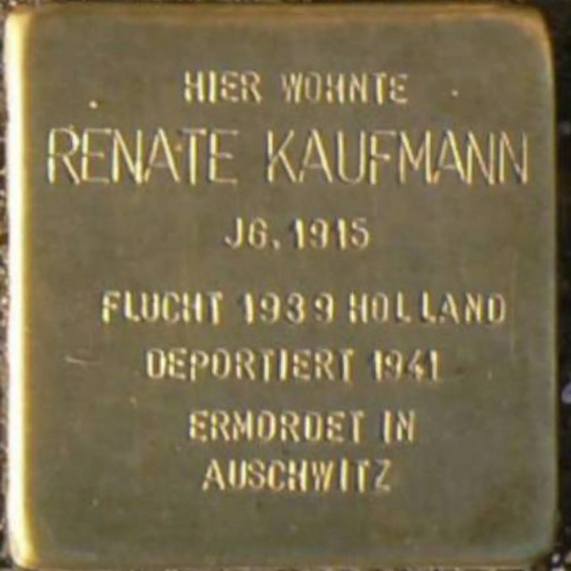 Struikelsteen voor Renate Kaufmann