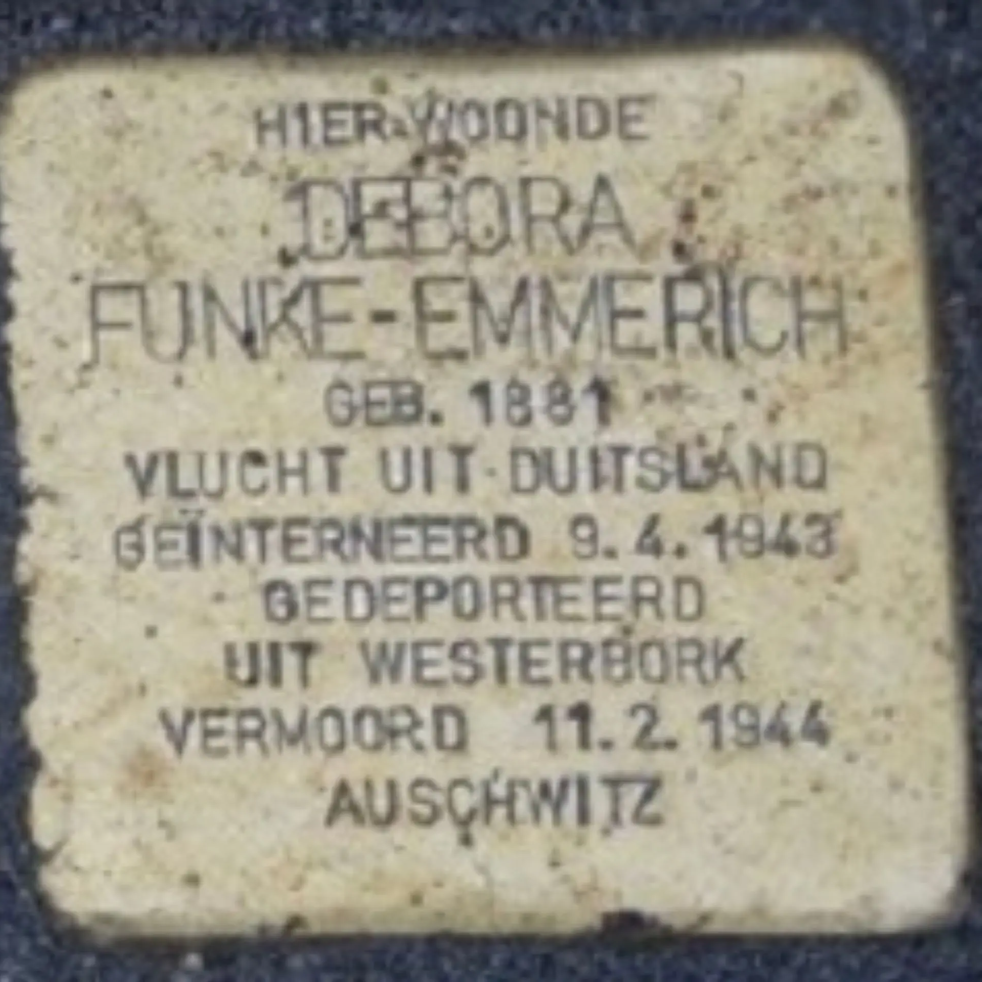 Struikelsteen voor Debora Funke-Emmerich