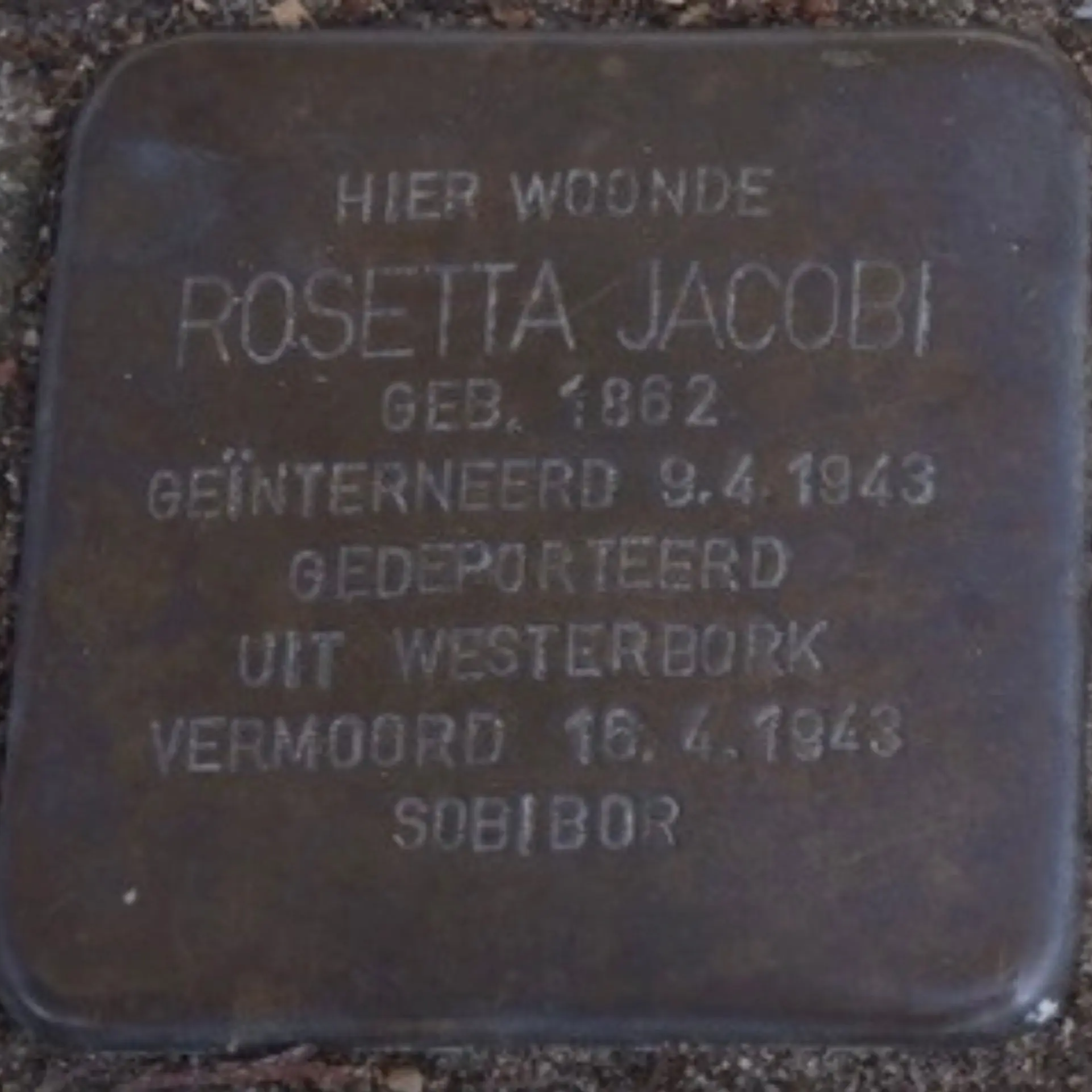 Struikelsteen voor Rosetta Jacobi