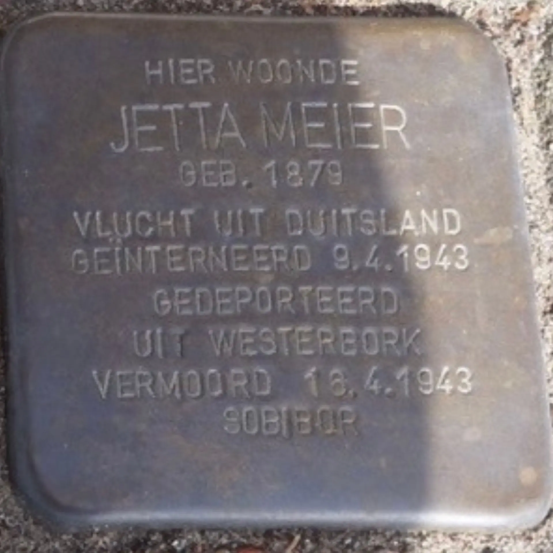 Struikelsteen voor Jetta Meier