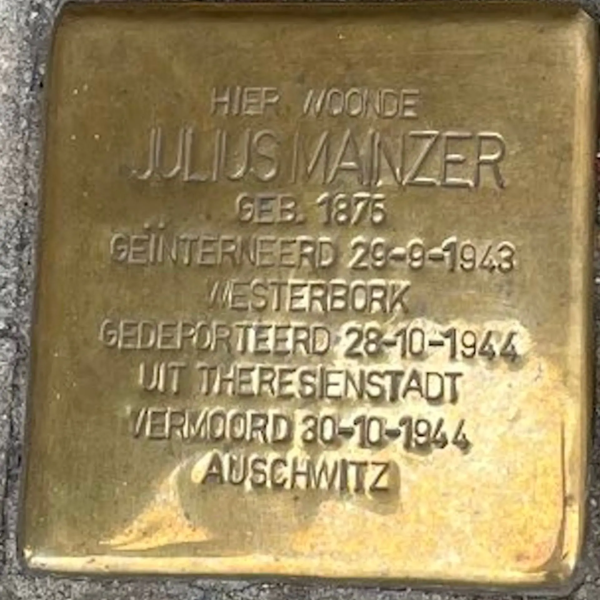 Struikelsteen voor Julius Mainzer