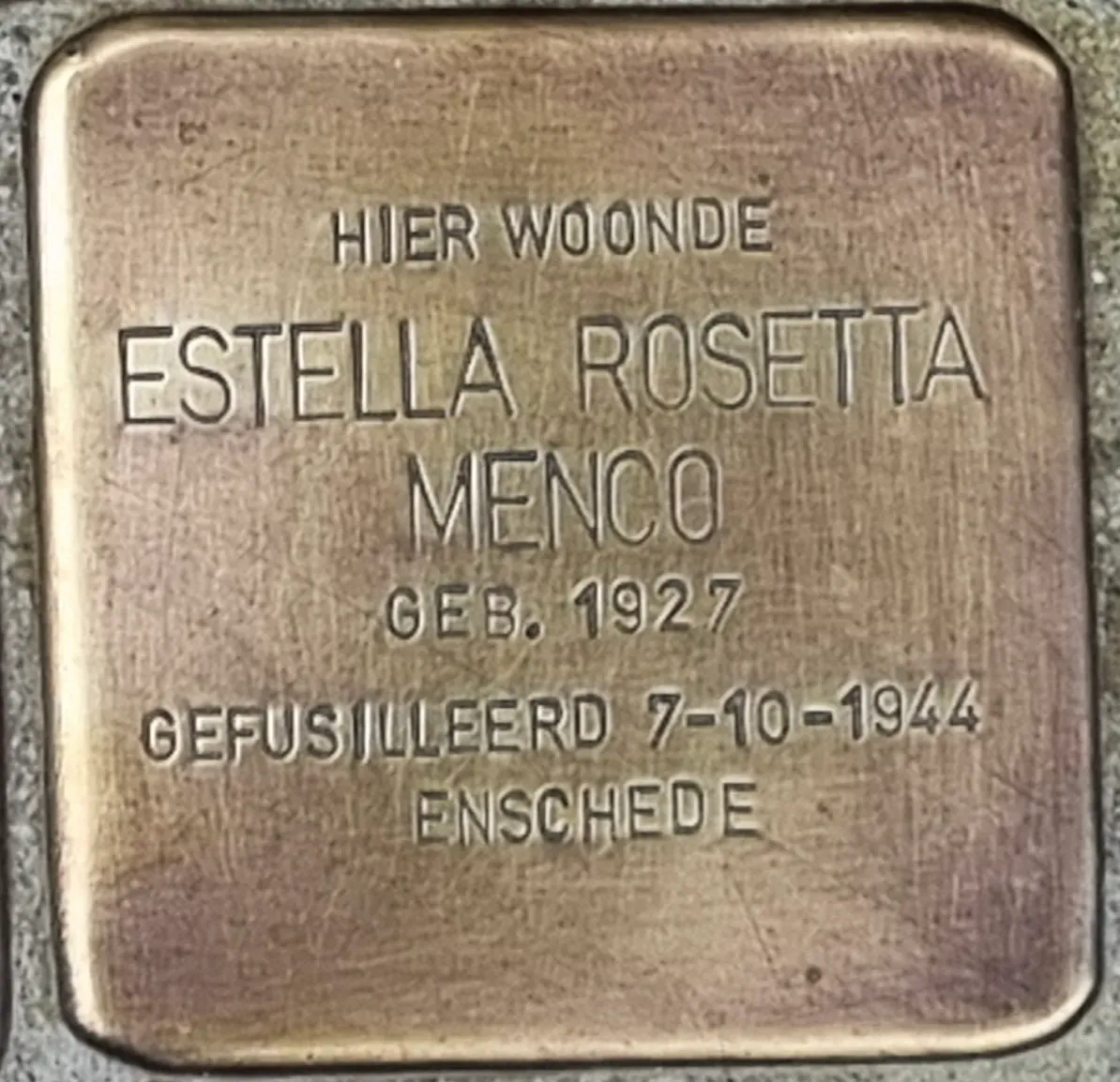 Struikelsteen voor Estella Rosetta Minco