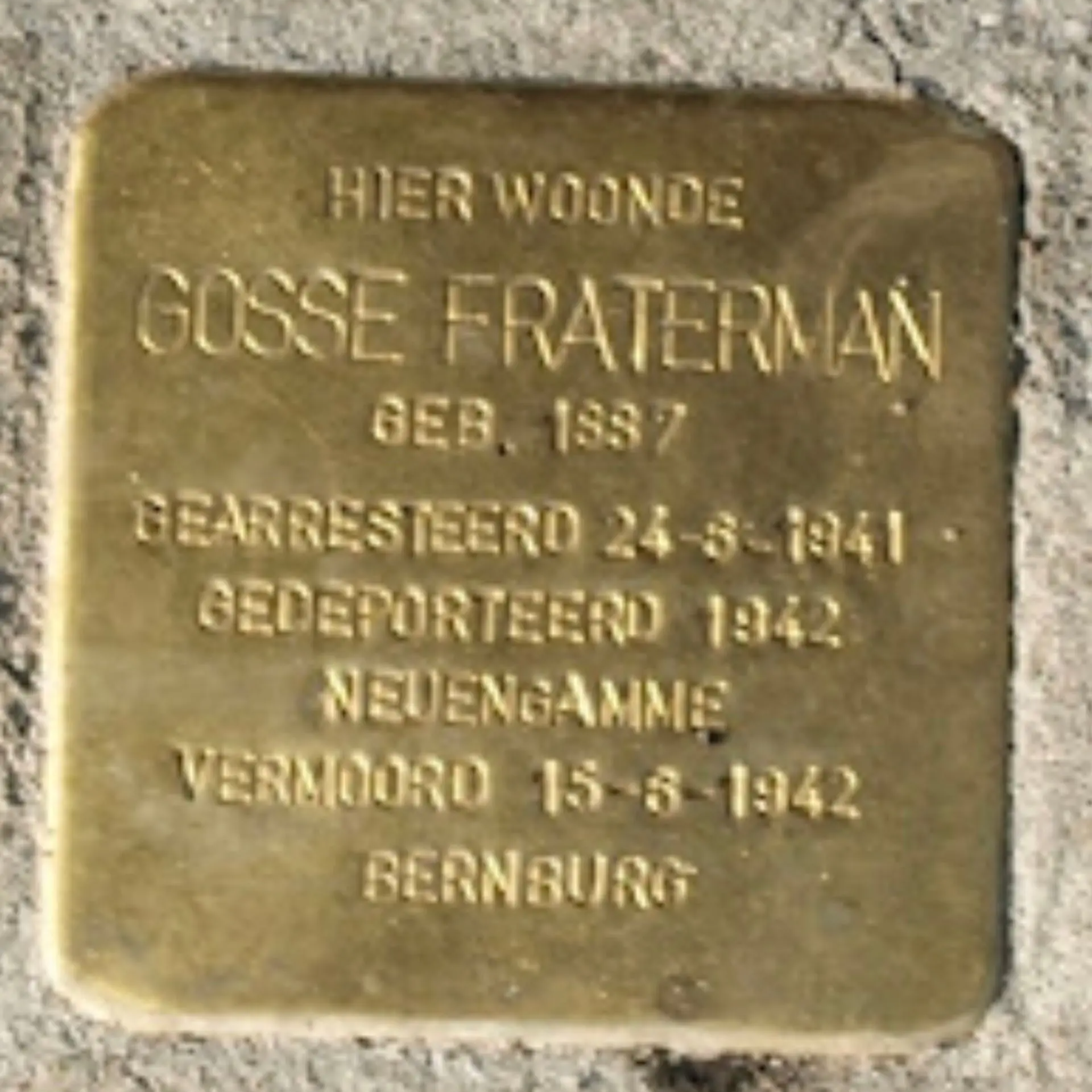 Struikelsteen voor Gosse Fraterman