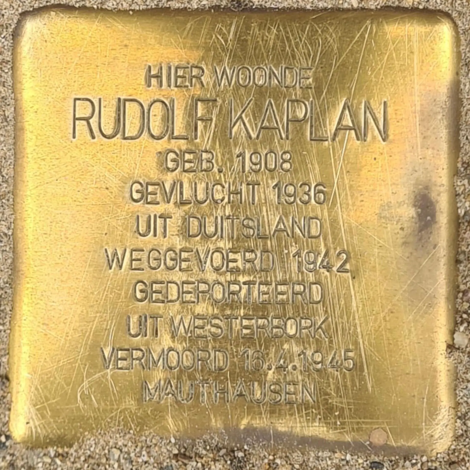 Struikelsteen voor Rudolf Kaplan