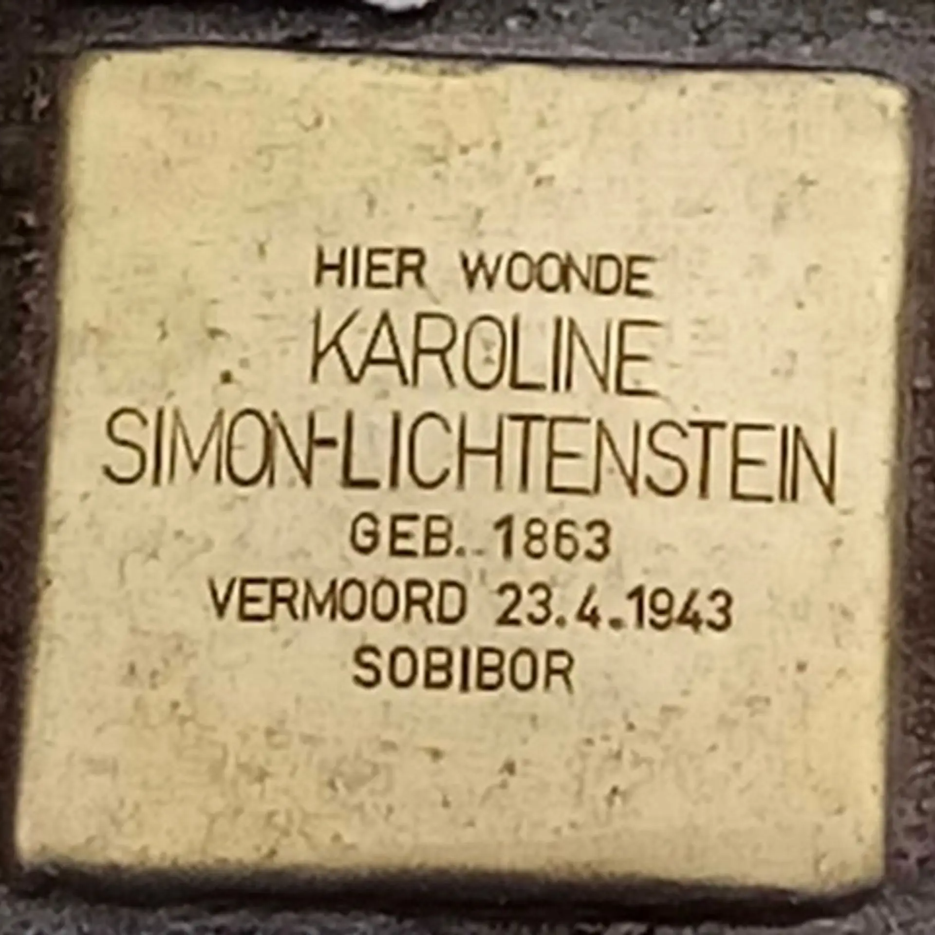 Struikelsteen voor Karoline Simon-Lichtenstein