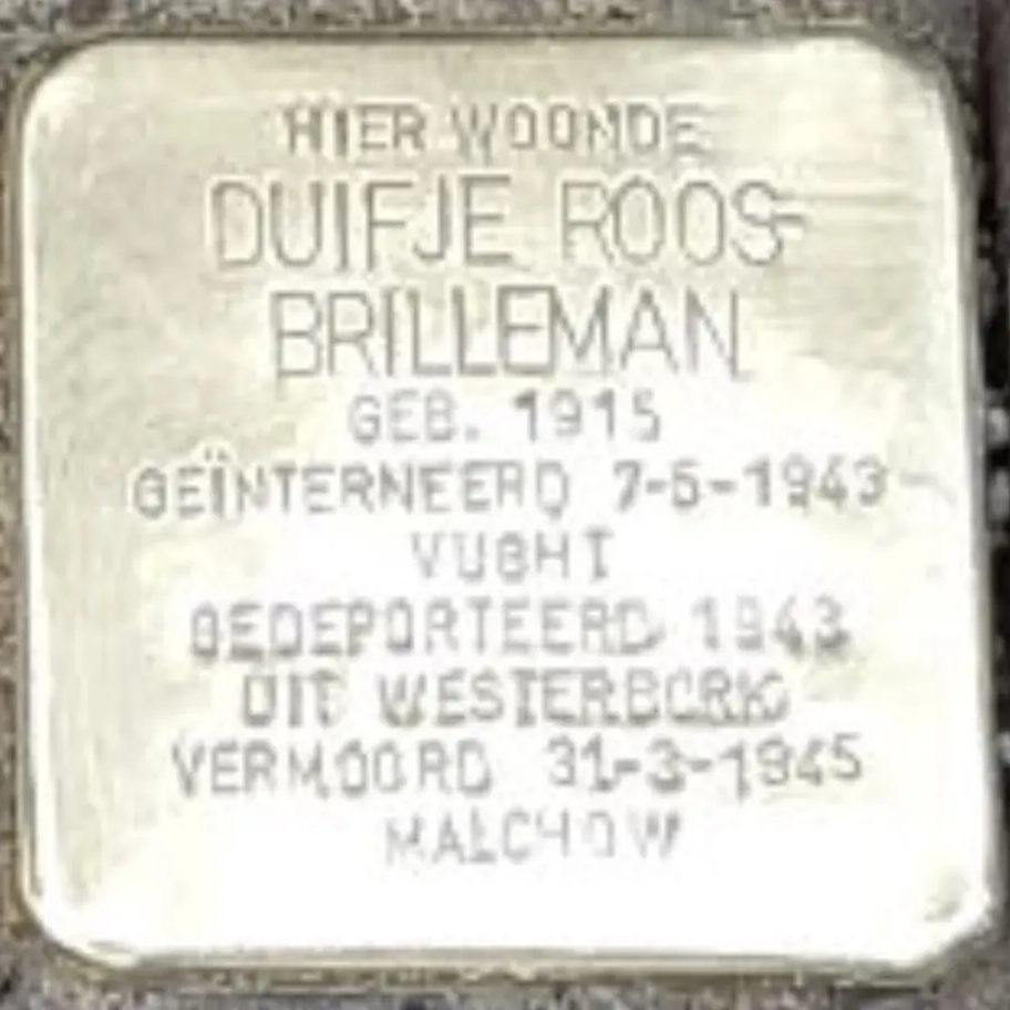 Struikelsteen voor Duifje Roos-Brilleman