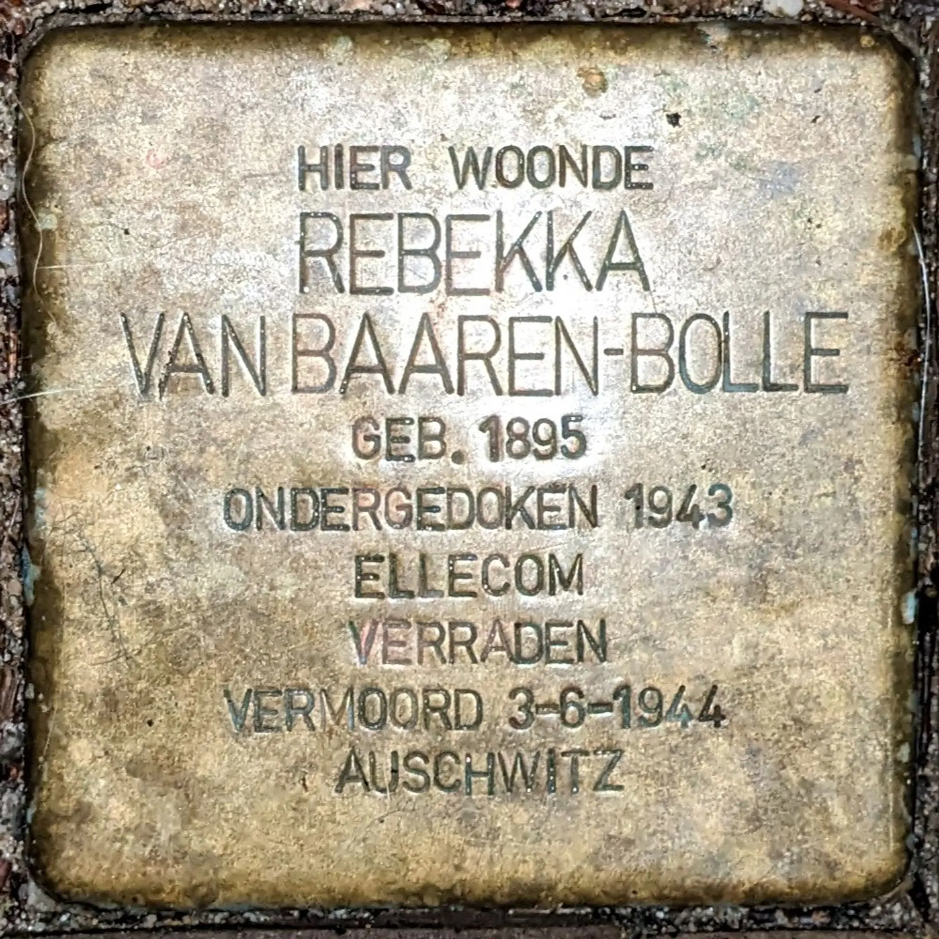 Struikelsteen voor Rebekka van Baaren-Bolle
