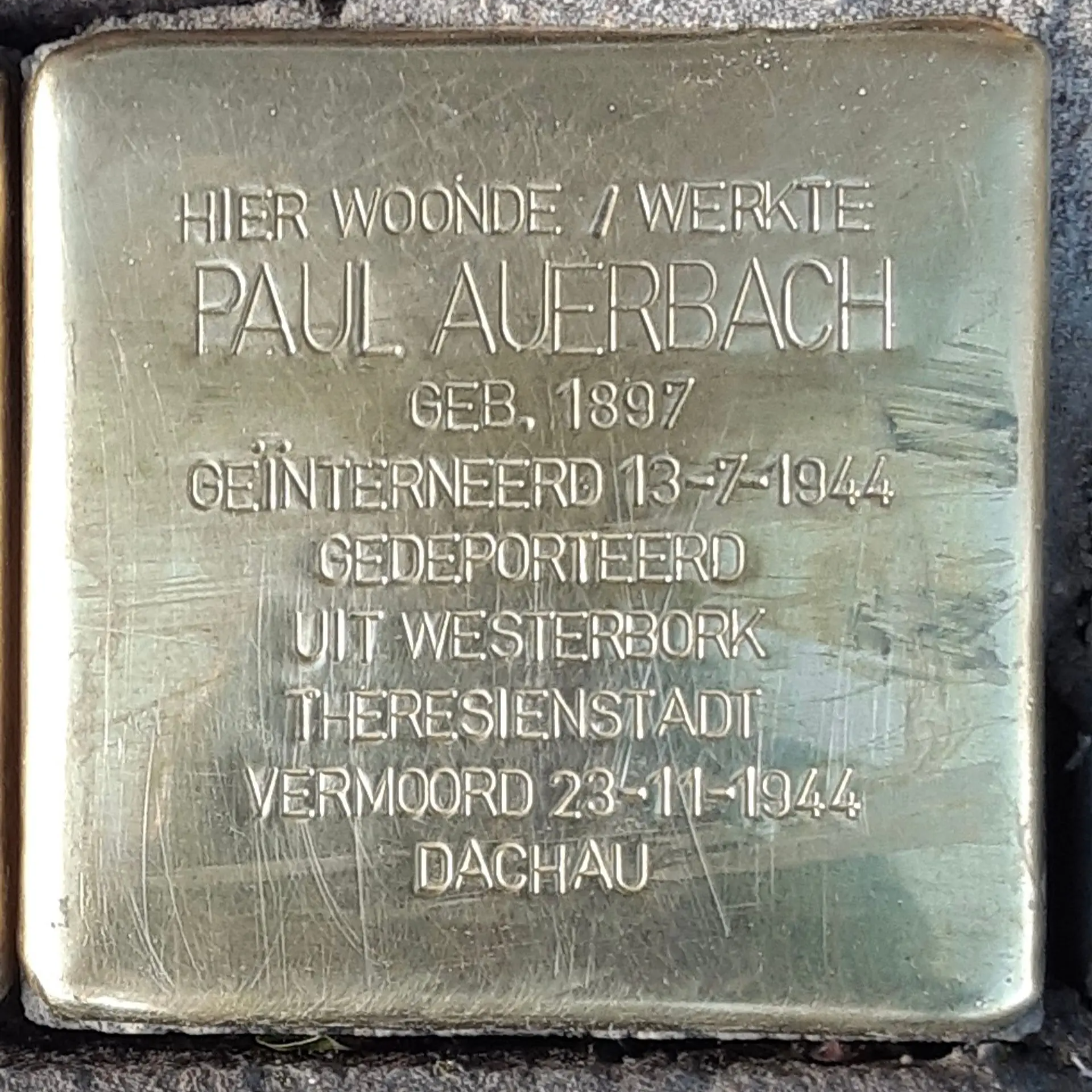 Struikelsteen voor Paul Auerbach