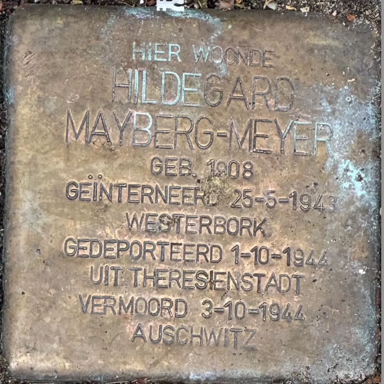 Struikelsteen voor Hildegard Rosa Mayberg-Meyer