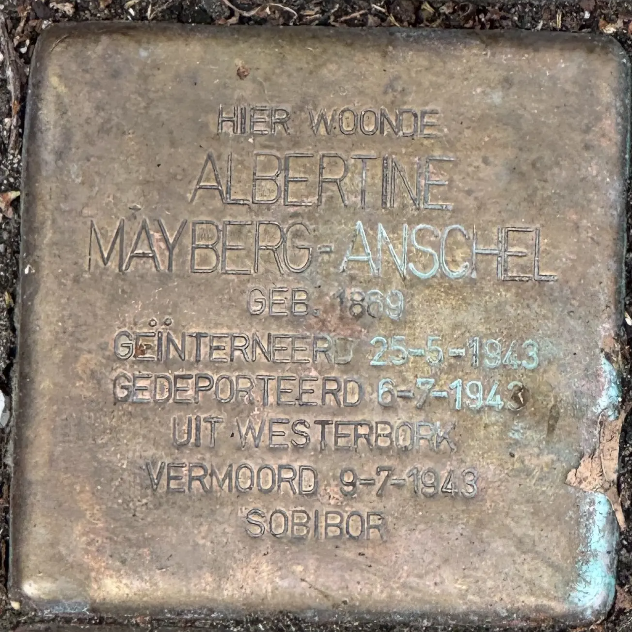 Struikelsteen voor Albertine Mayberg-Anschel
