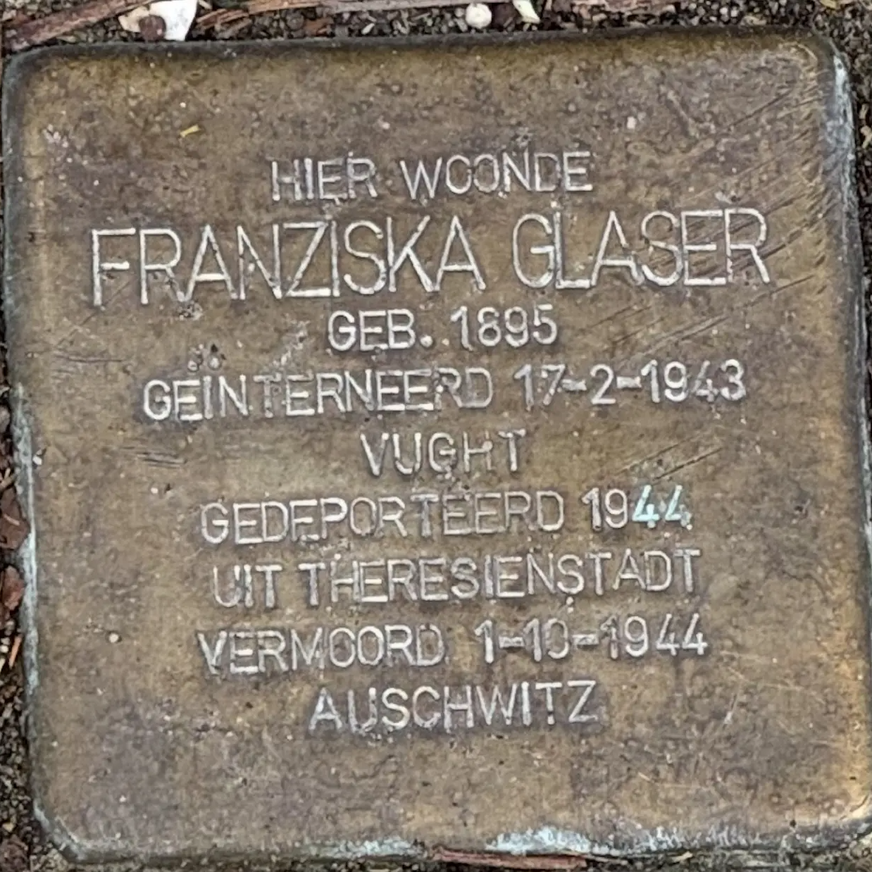 Struikelsteen voor Franziska Glaser