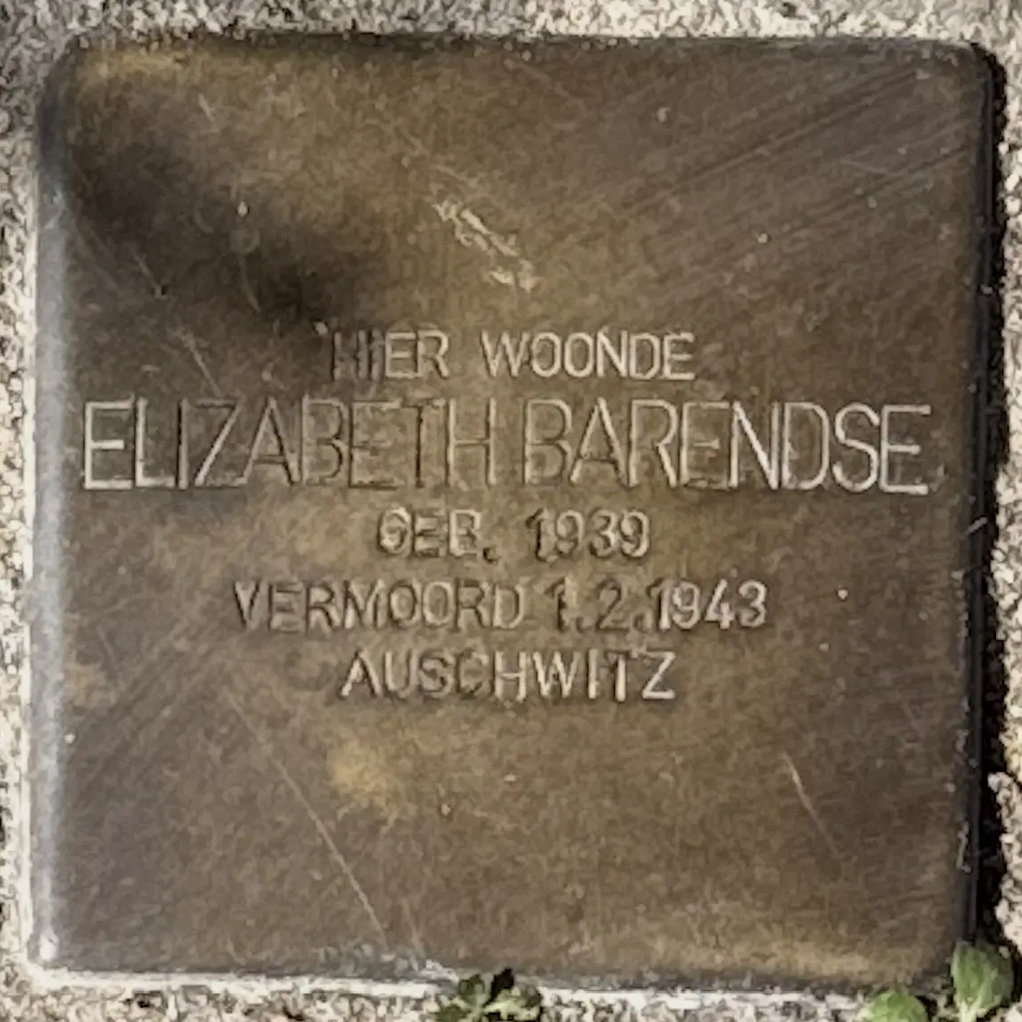 Struikelsteen voor Elizabeth Barendse