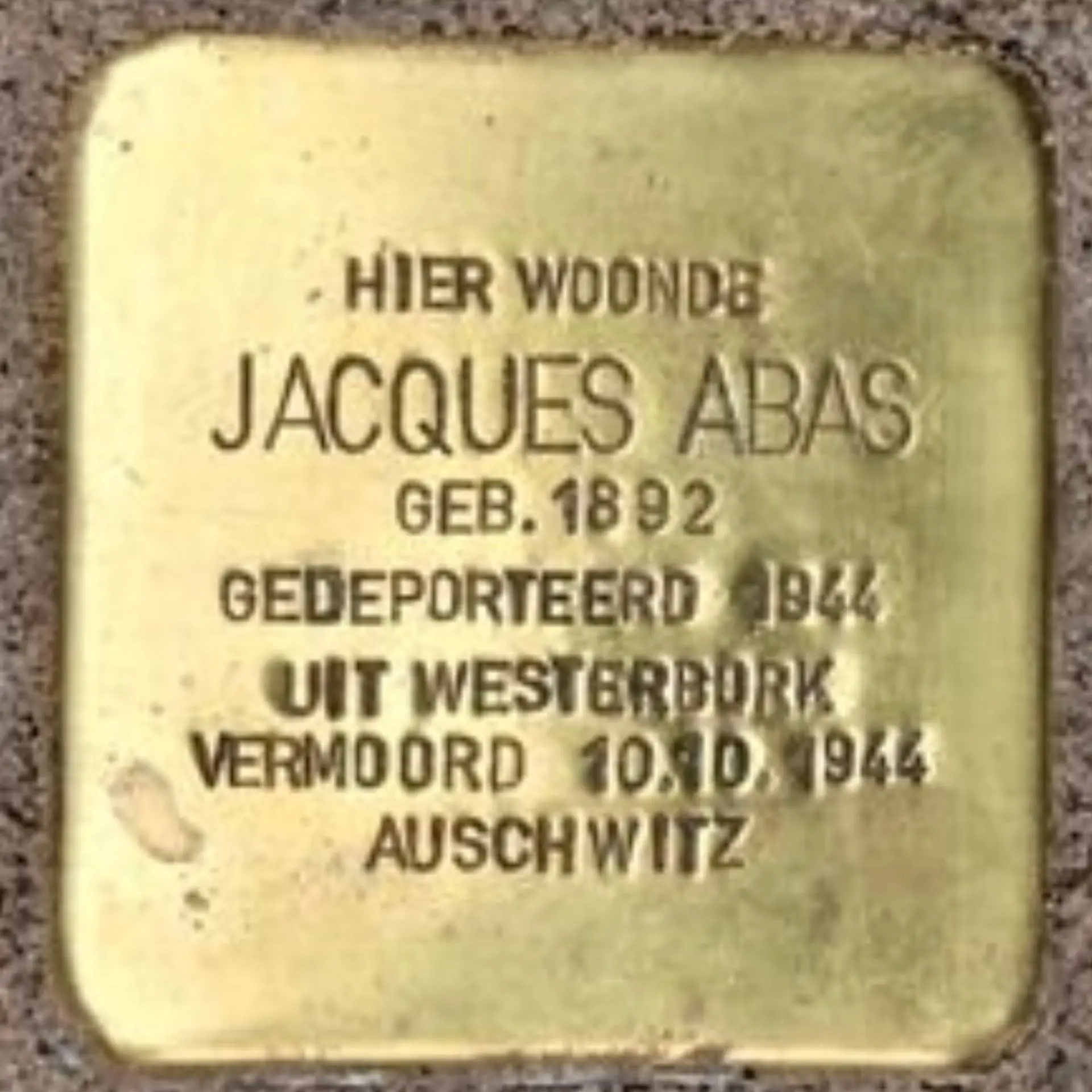 Struikelsteen voor Jacques Abas