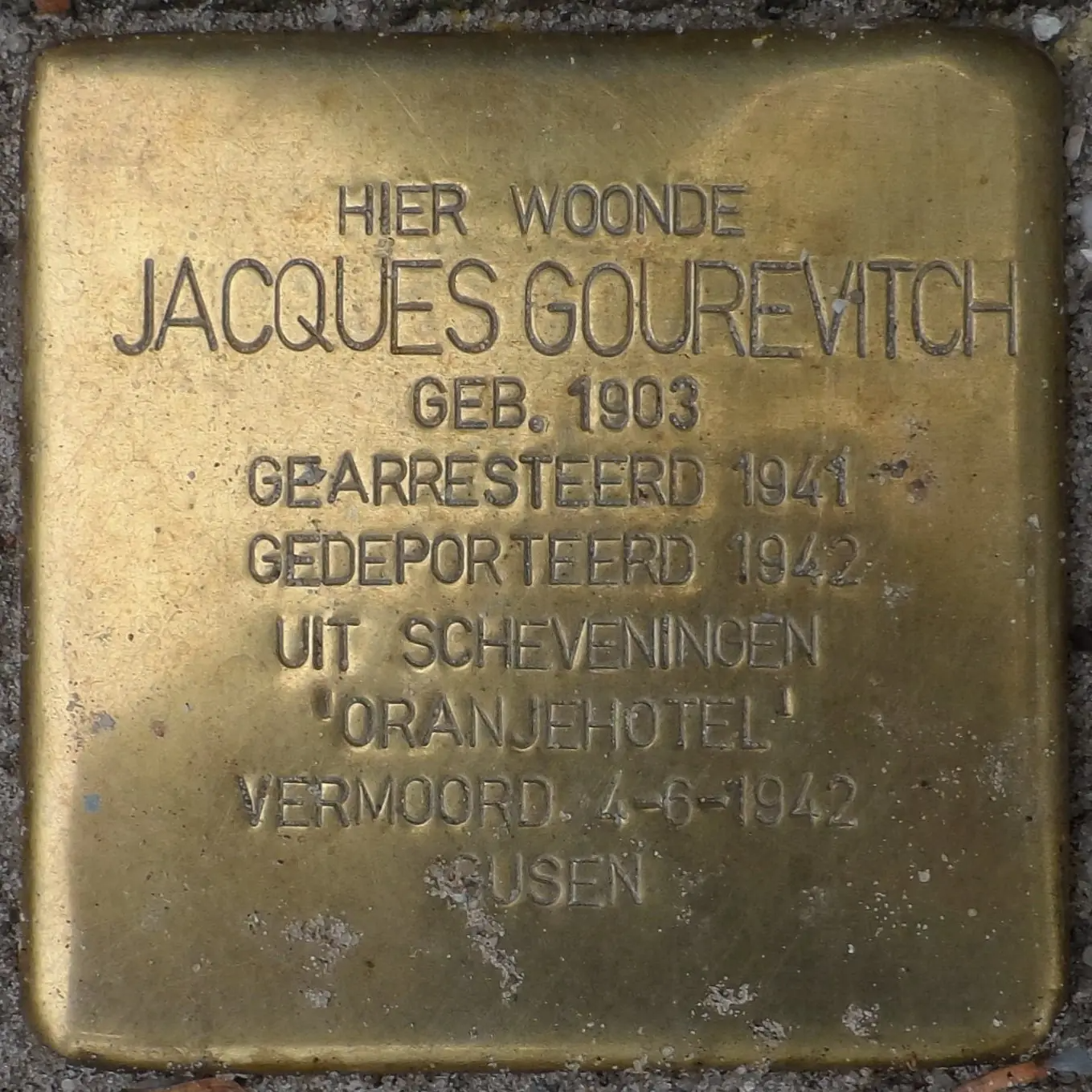 Struikelsteen voor Jacques Gourevitch