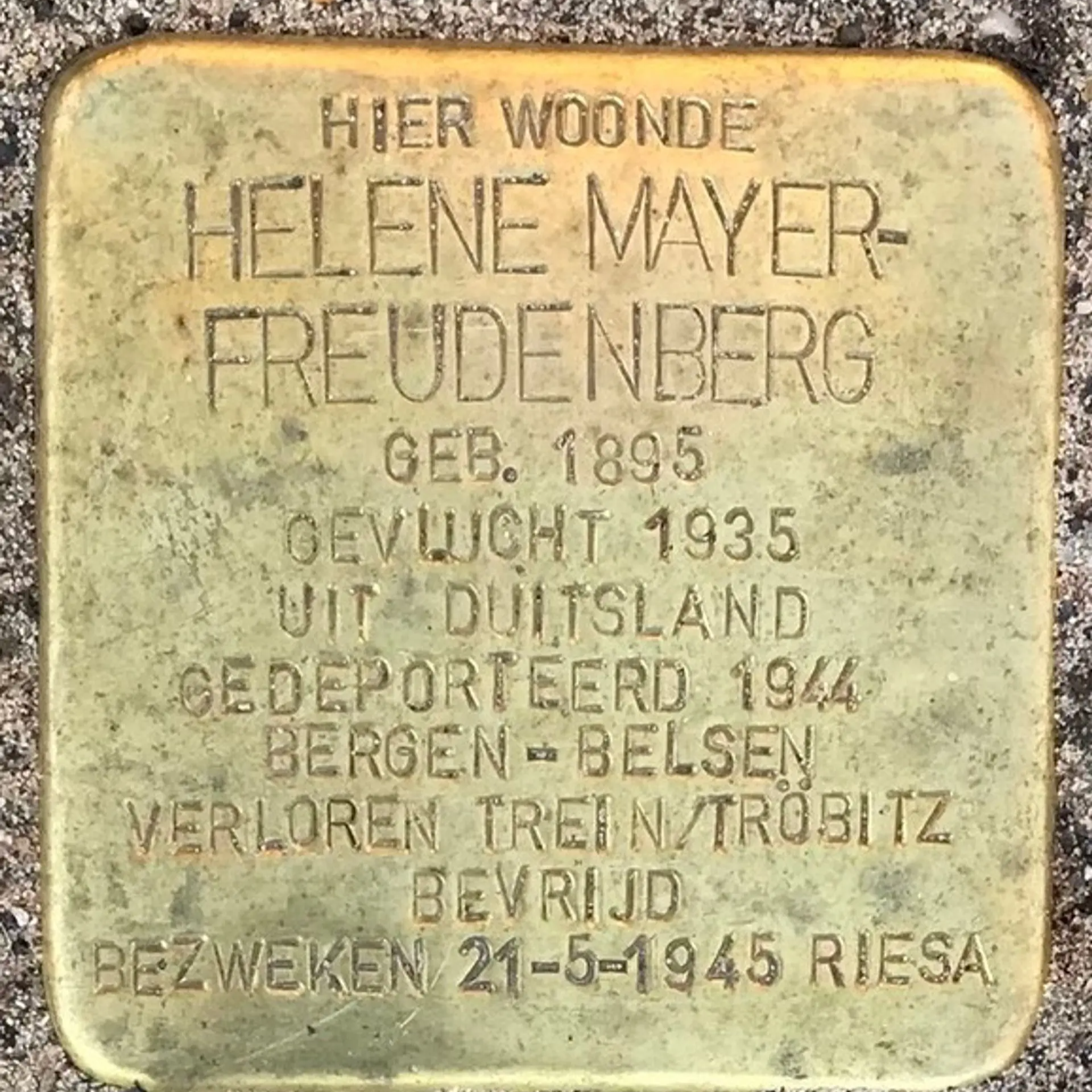 Struikelsteen voor Helene Mayer-Freudenberg