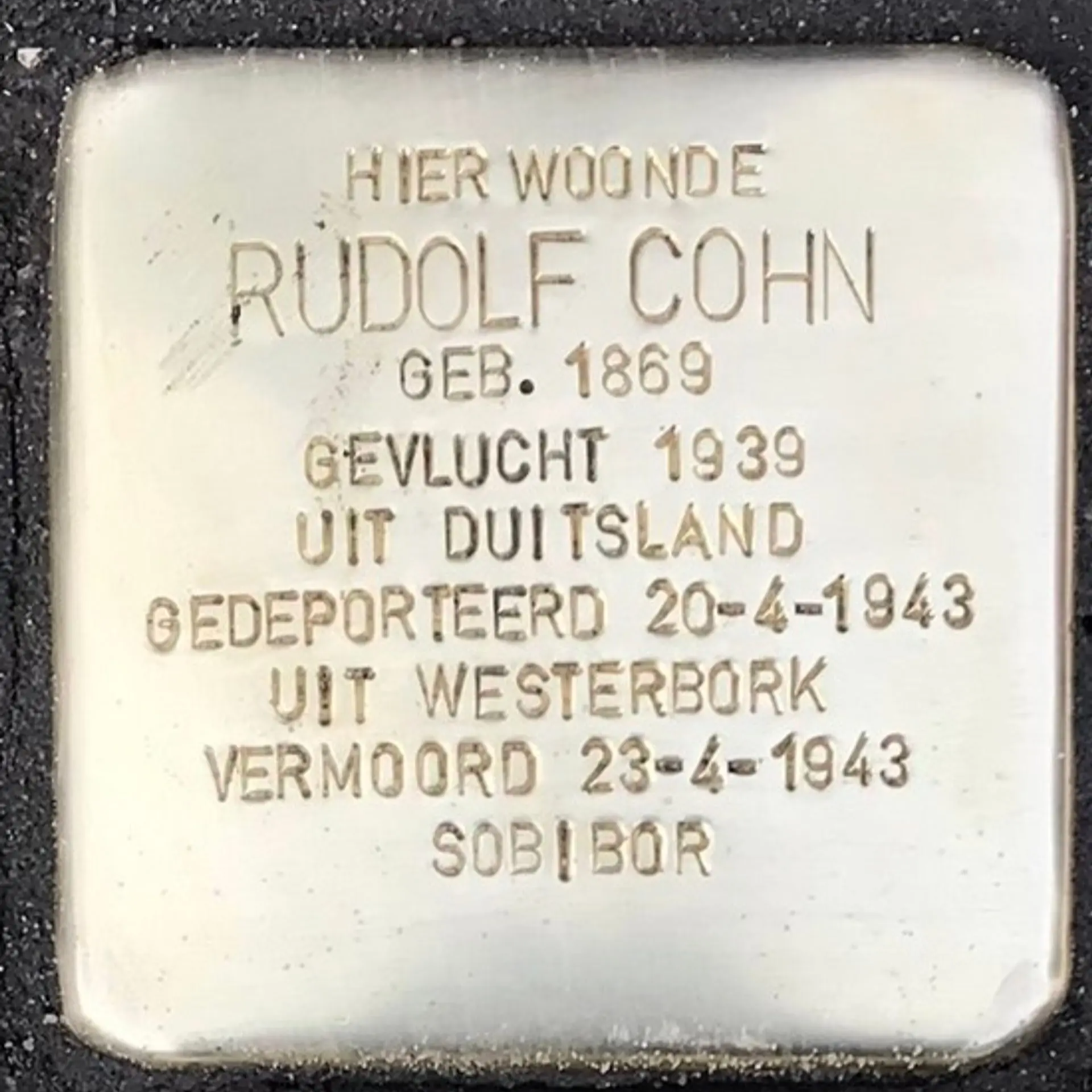 Struikelsteen voor Rudolf Cohn