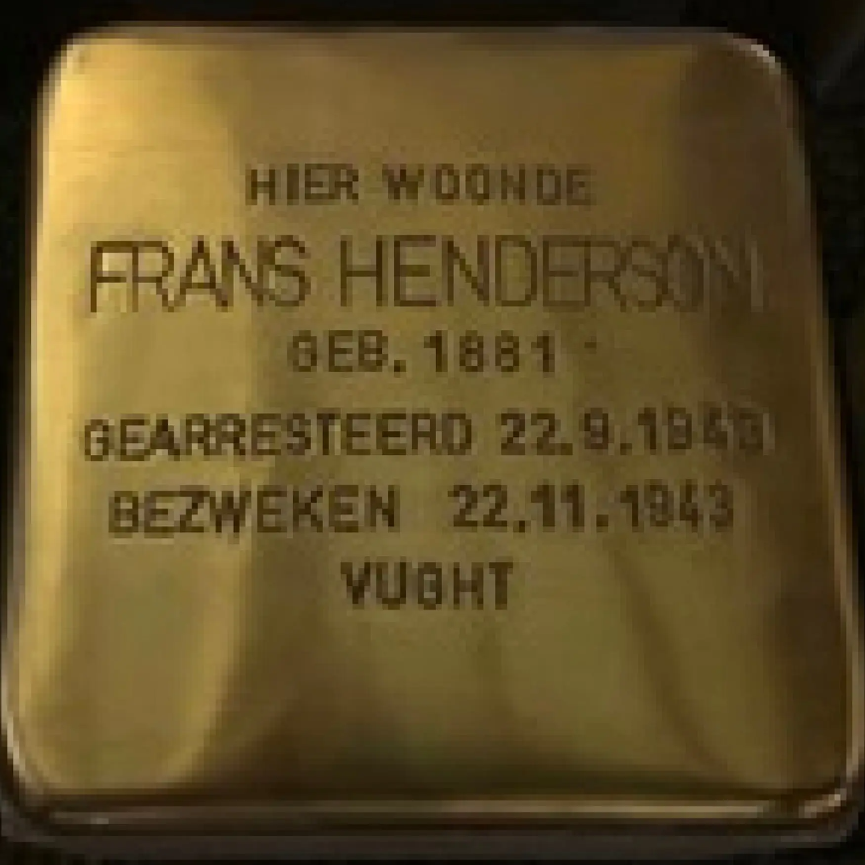 Struikelsteen voor Franciscus Hubertus Antonius Henderson