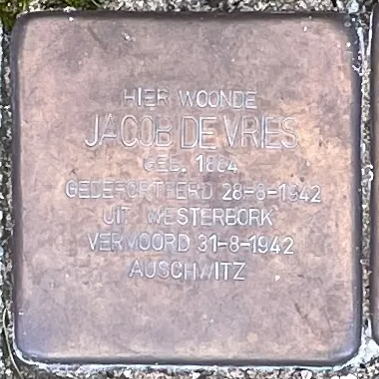 Struikelsteen voor Jacob de Vries