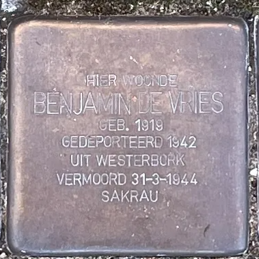 Struikelsteen voor Benjamin de Vries