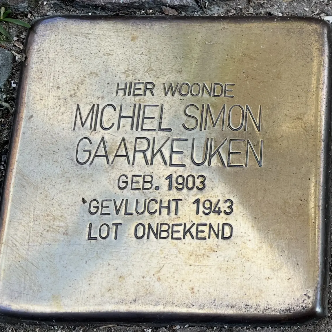 Struikelsteen voor Michiel Simon Gaarkeuken